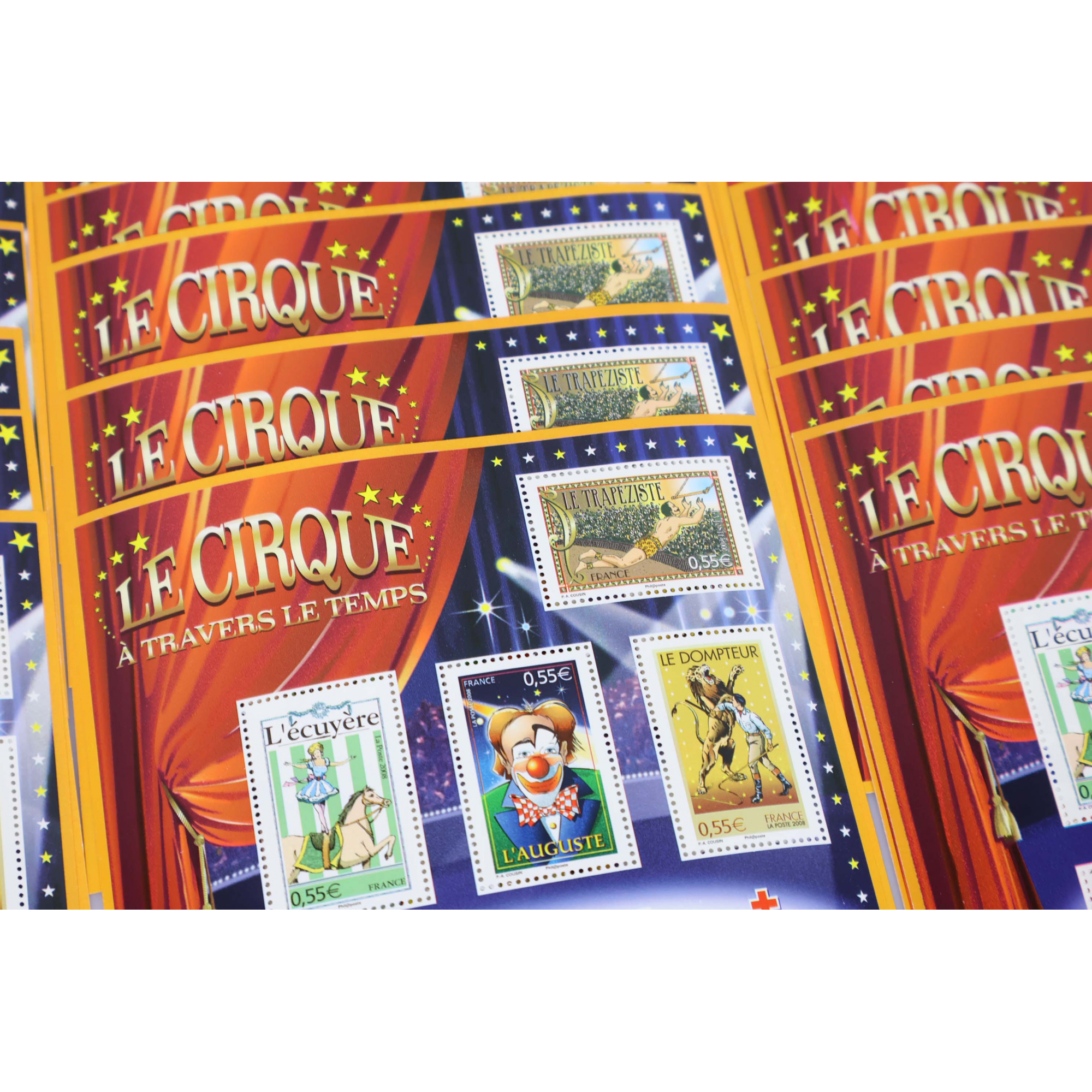 LOT 30 BLOCS N° 121 LE CIRQUE, TIMBRES NEUFS** 0.55€ x 6, VALEUR FACIALE 99€