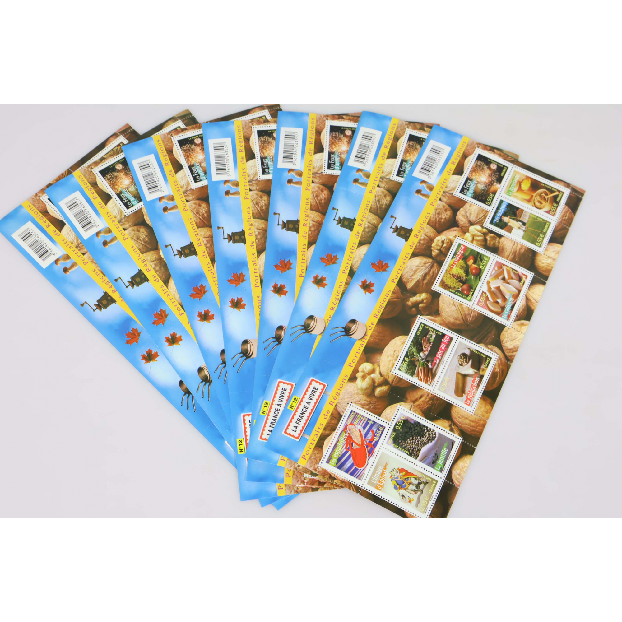 LOT 20 BLOCS N° 125 PORTRAITS DE RÉGIONS N°12 TIMBRES NEUFS** 0.55€ FACIALE 110€