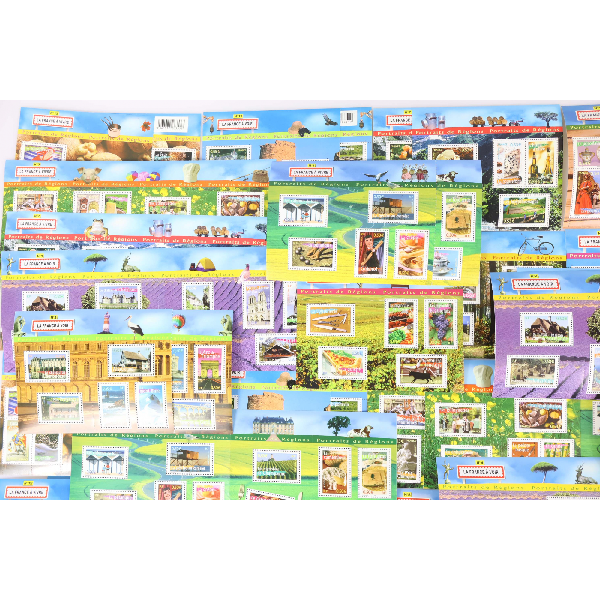 LOT DE BLOCS FEUILLETS TIMBRES EUROS AVEC DÉFAUTS POUR AFFRANCHIR FACIALE 191.7€