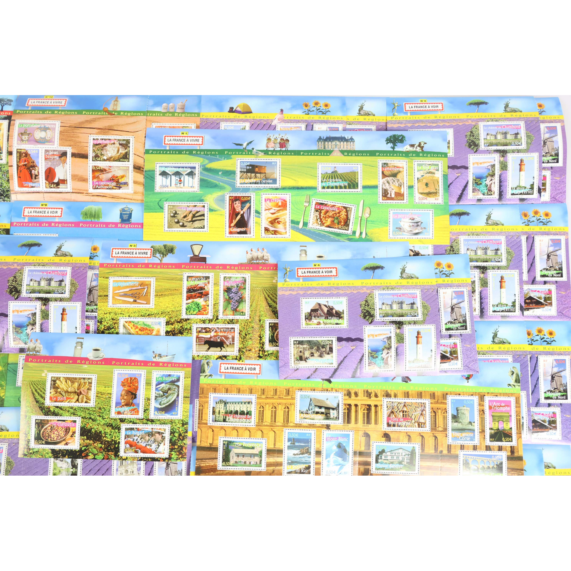 LOT DE BLOCS FEUILLETS TIMBRES EUROS AVEC DÉFAUTS POUR AFFRANCHIR FACIALE 191.7€