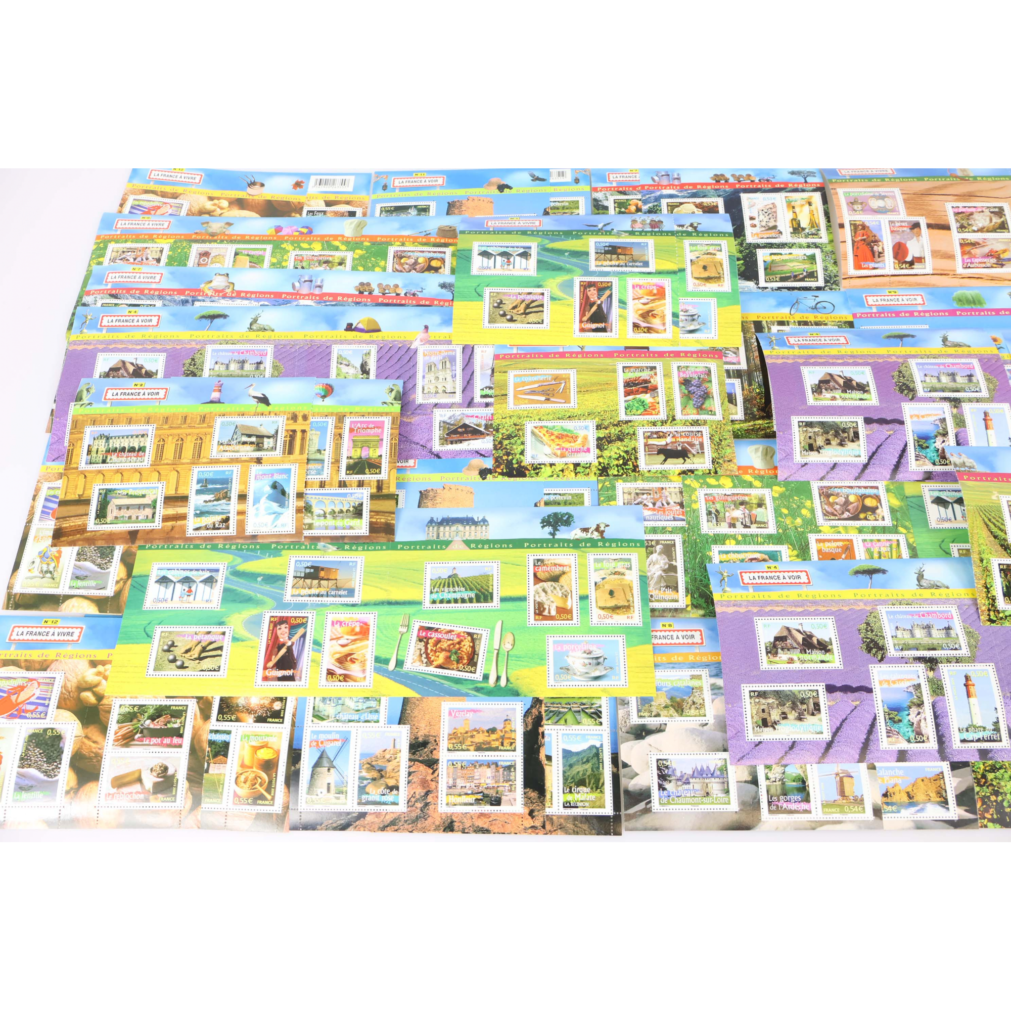 LOT DE BLOCS FEUILLETS TIMBRES EUROS AVEC DÉFAUTS POUR AFFRANCHIR FACIALE 191.7€