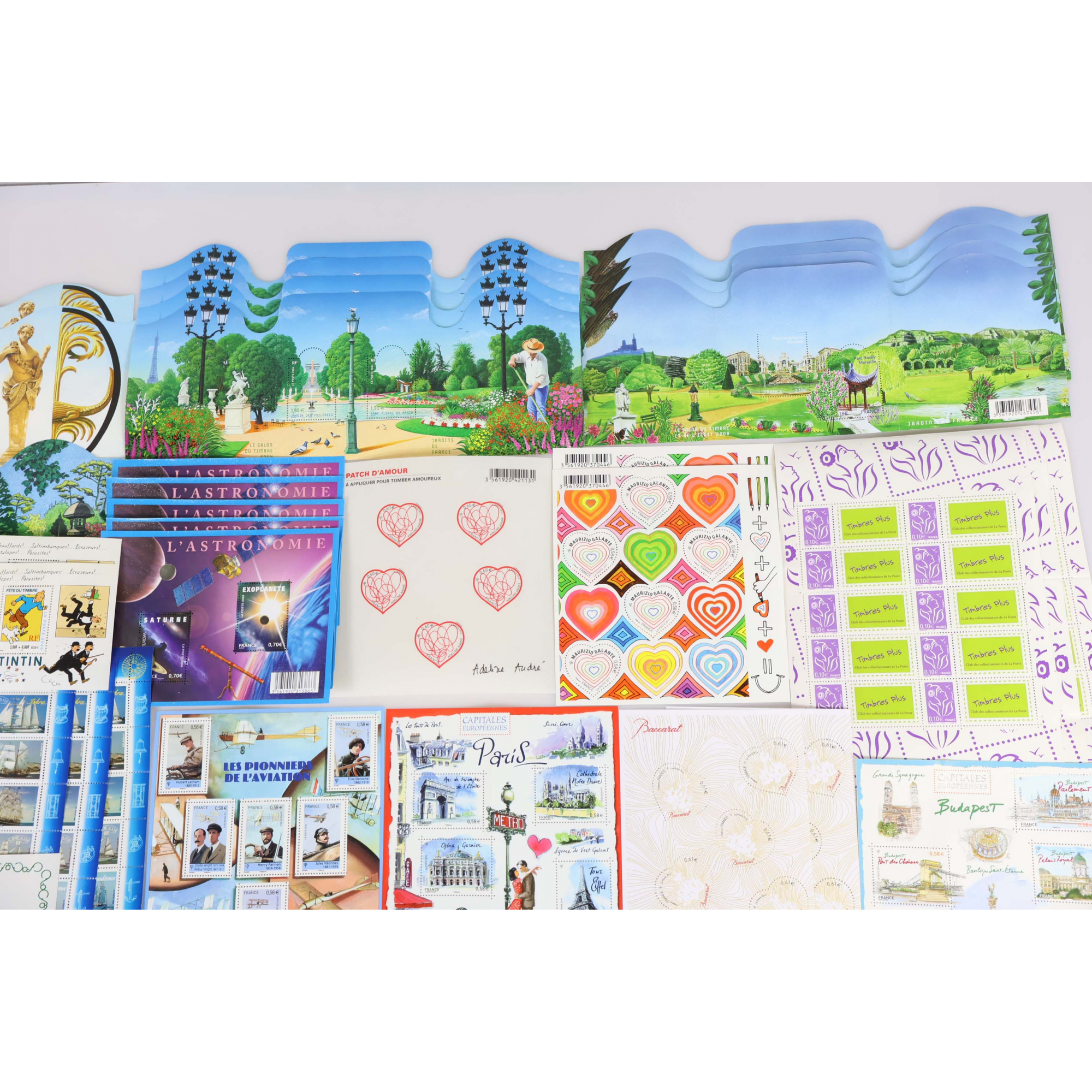 LOT DE BLOCS FEUILLETS TIMBRES EUROS AVEC DÉFAUTS POUR AFFRANCHIR FACIALE 131,16€