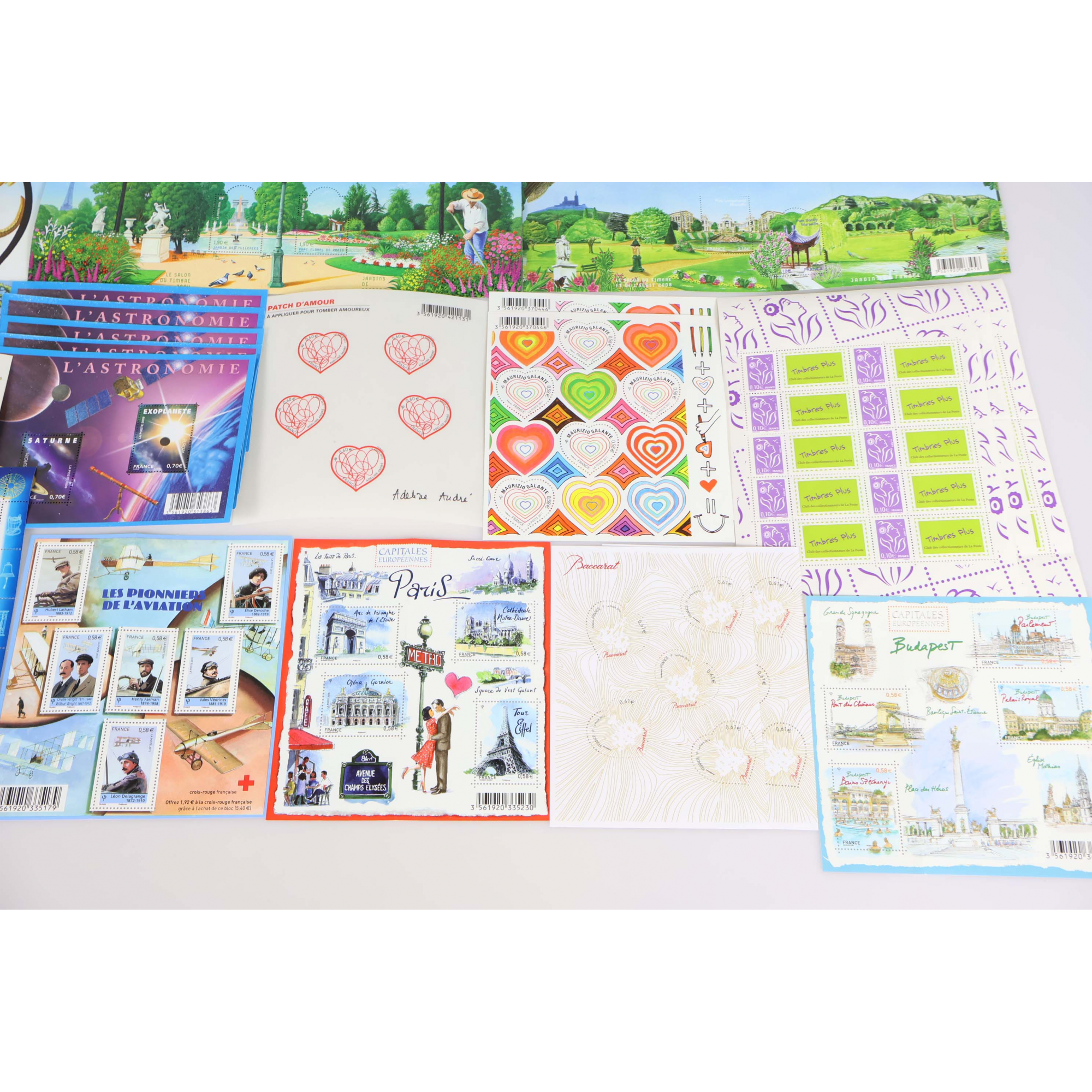 LOT DE BLOCS FEUILLETS TIMBRES EUROS AVEC DÉFAUTS POUR AFFRANCHIR FACIALE 131,16€