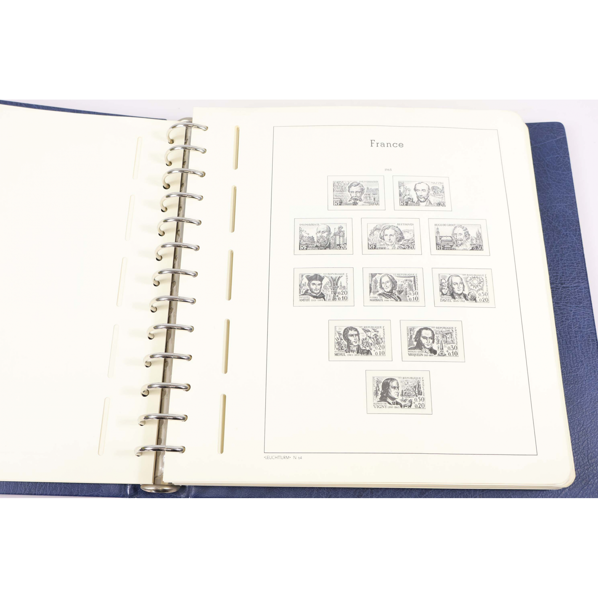CLASSEUR HAUT DE GAMME LEUCHTTURM POUR UNE COLLECTION DE FRANCE DE 1963 À 1980