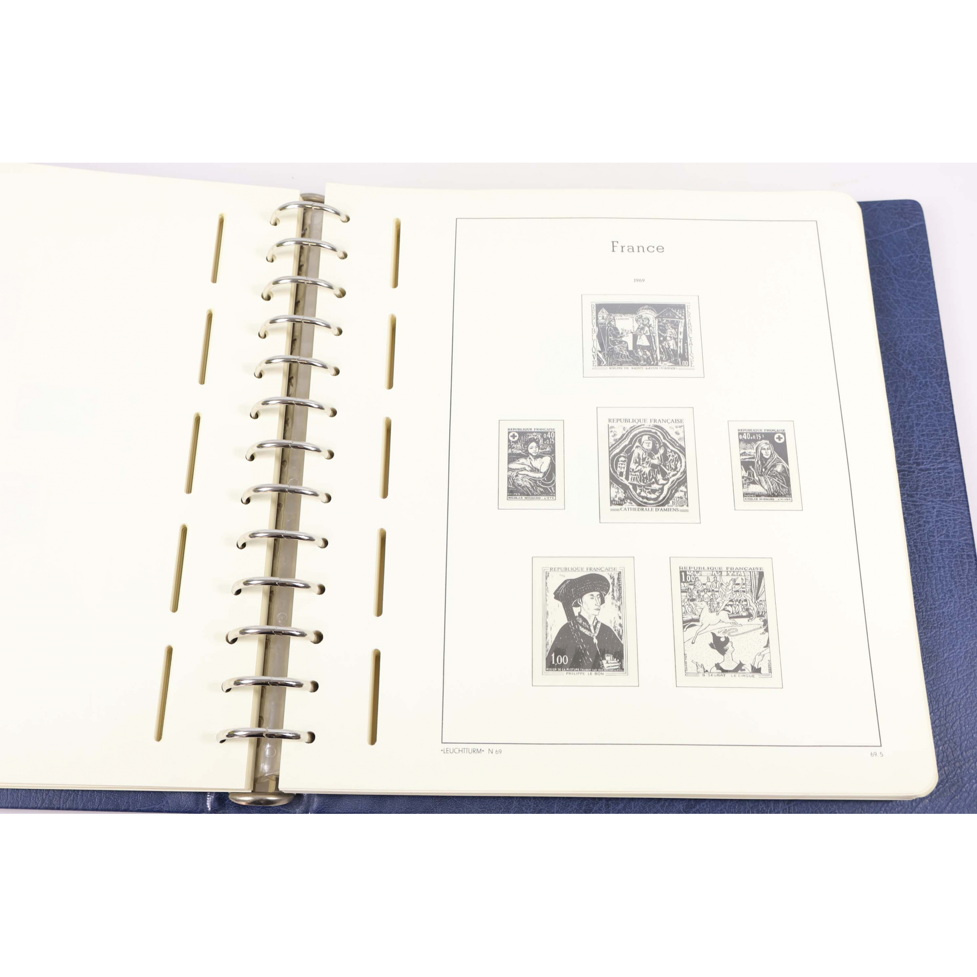 CLASSEUR HAUT DE GAMME LEUCHTTURM POUR UNE COLLECTION DE FRANCE DE 1963 À 1980