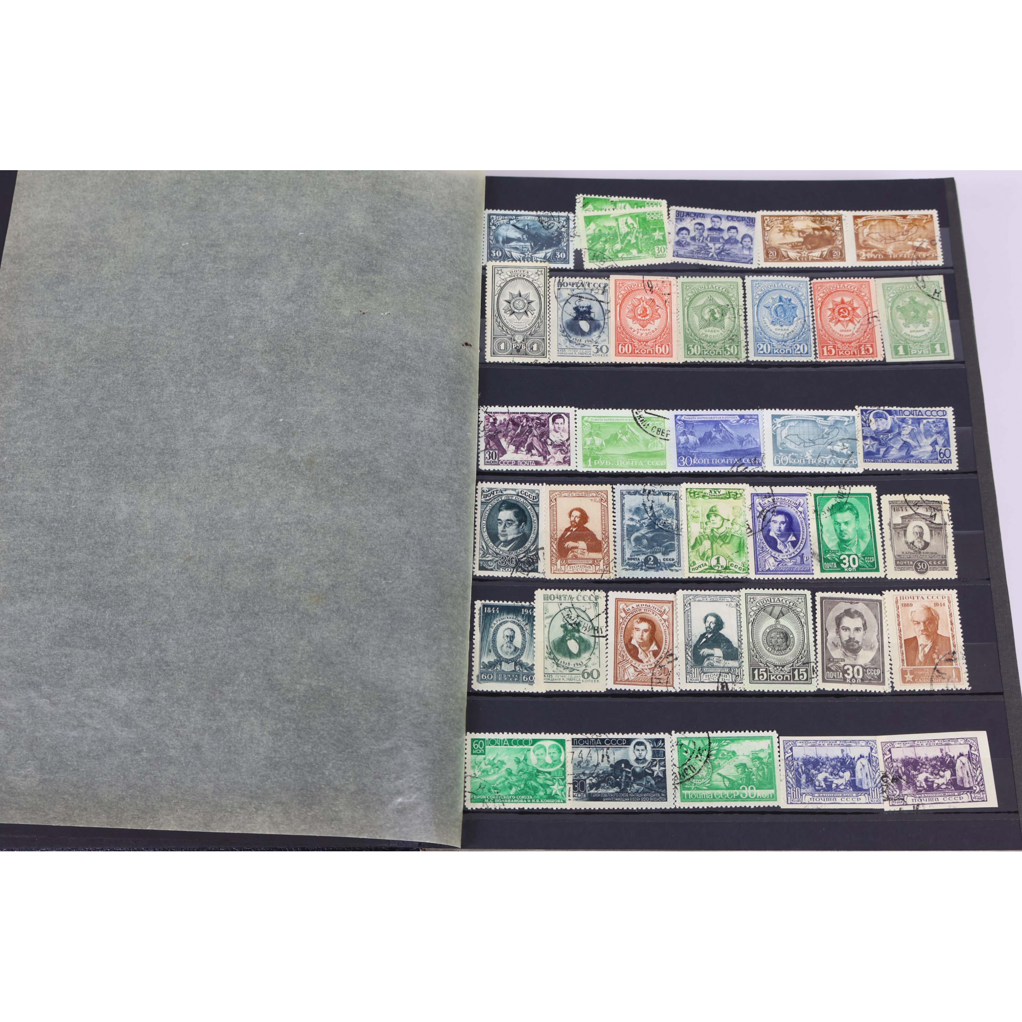 COLLECTION TIMBRES DE RUSSIE(EX URSS)/UKRAINE/FRANCE..., OBLITÉRÉS DANS ALBUM