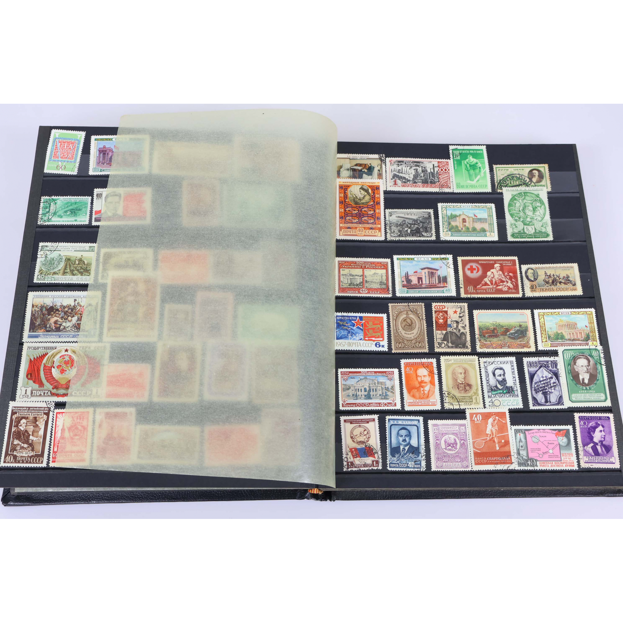 COLLECTION TIMBRES DE RUSSIE(EX URSS)/UKRAINE/FRANCE..., OBLITÉRÉS DANS ALBUM