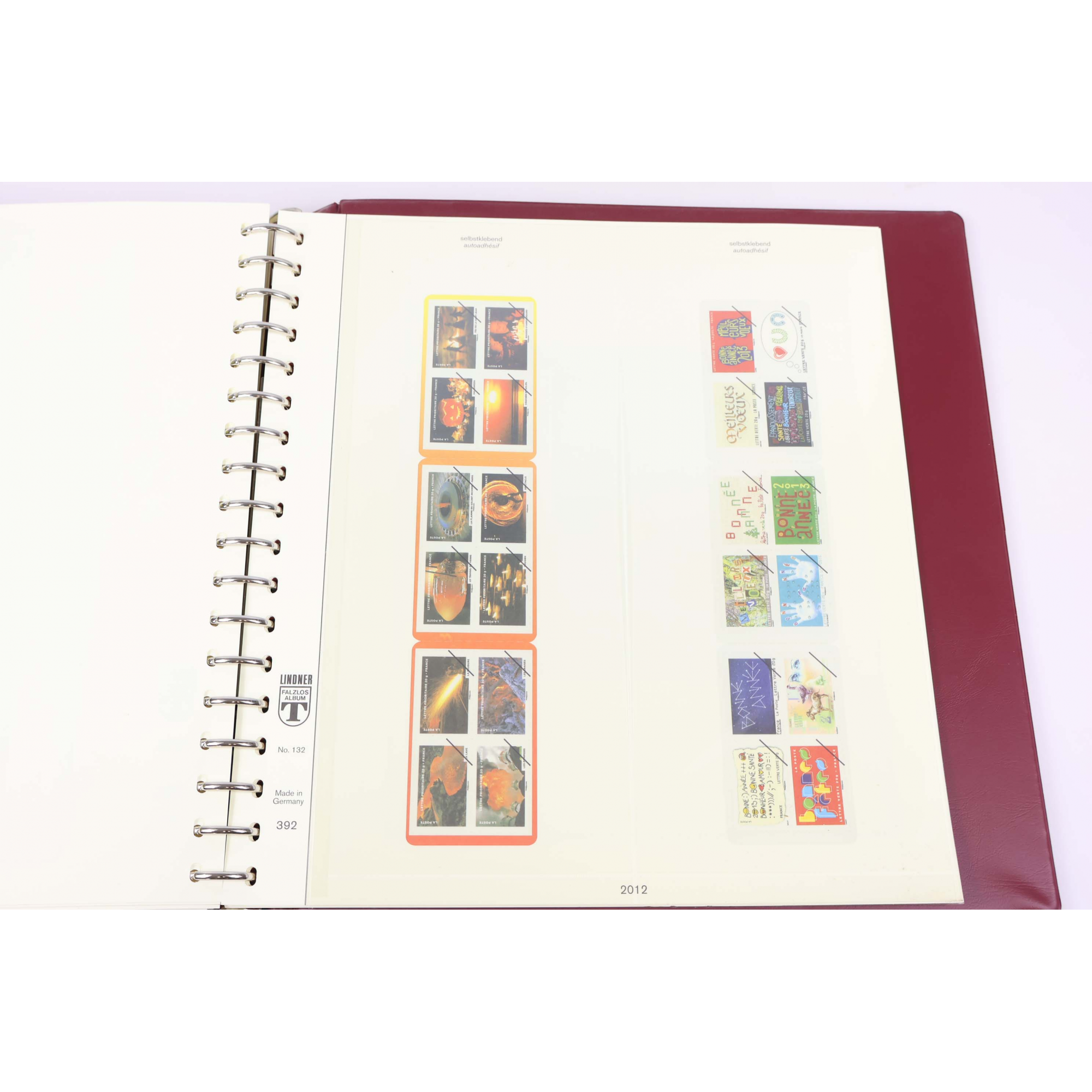 FRANCE, CLASSEUR LINDNER POUR COLLECTION DE TIMBRES DE 2010 À 2012