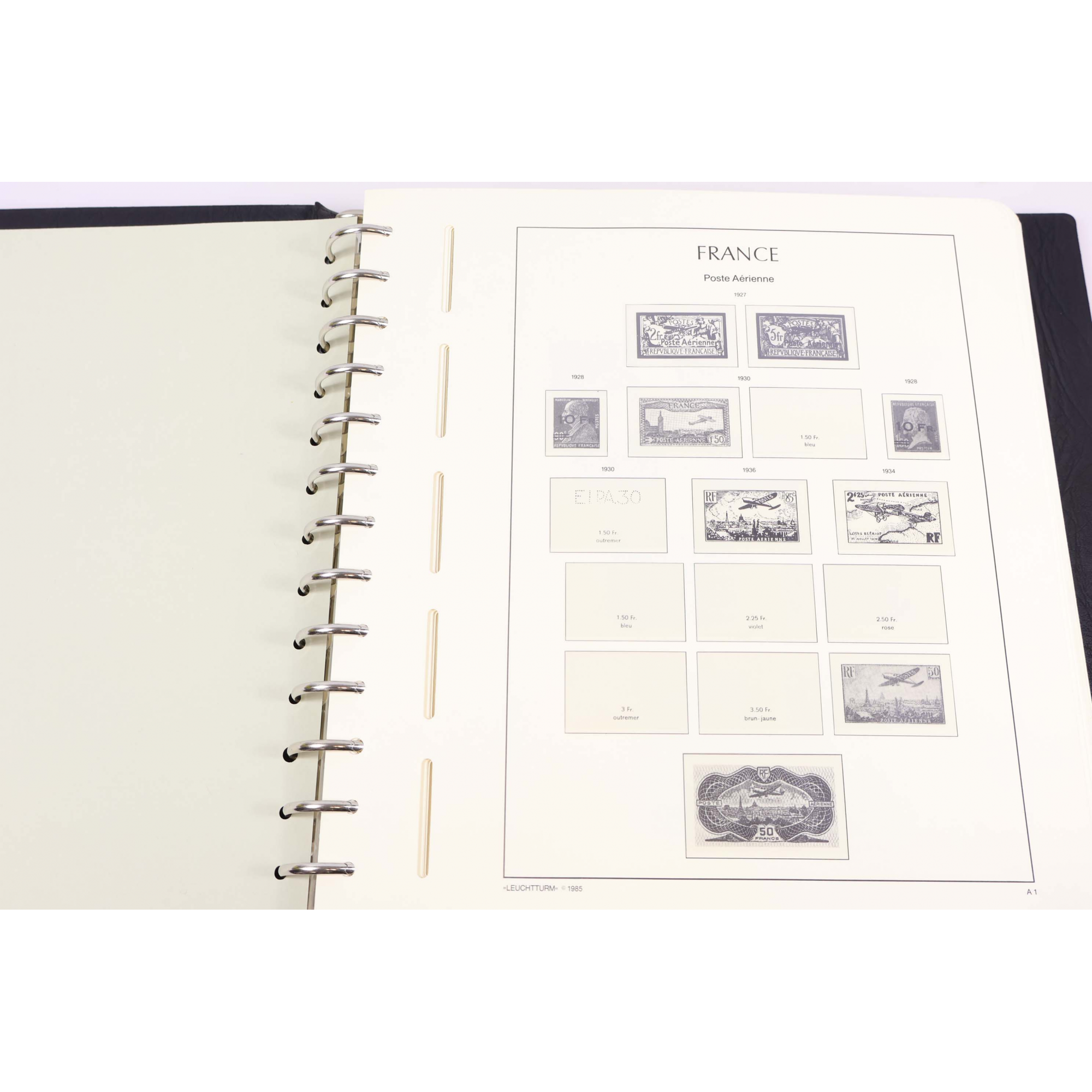 CLASSEUR LEUCHTTURM POUR COLLECTION DE TIMBRES FINS DE CATALOGUE DE FRANCE