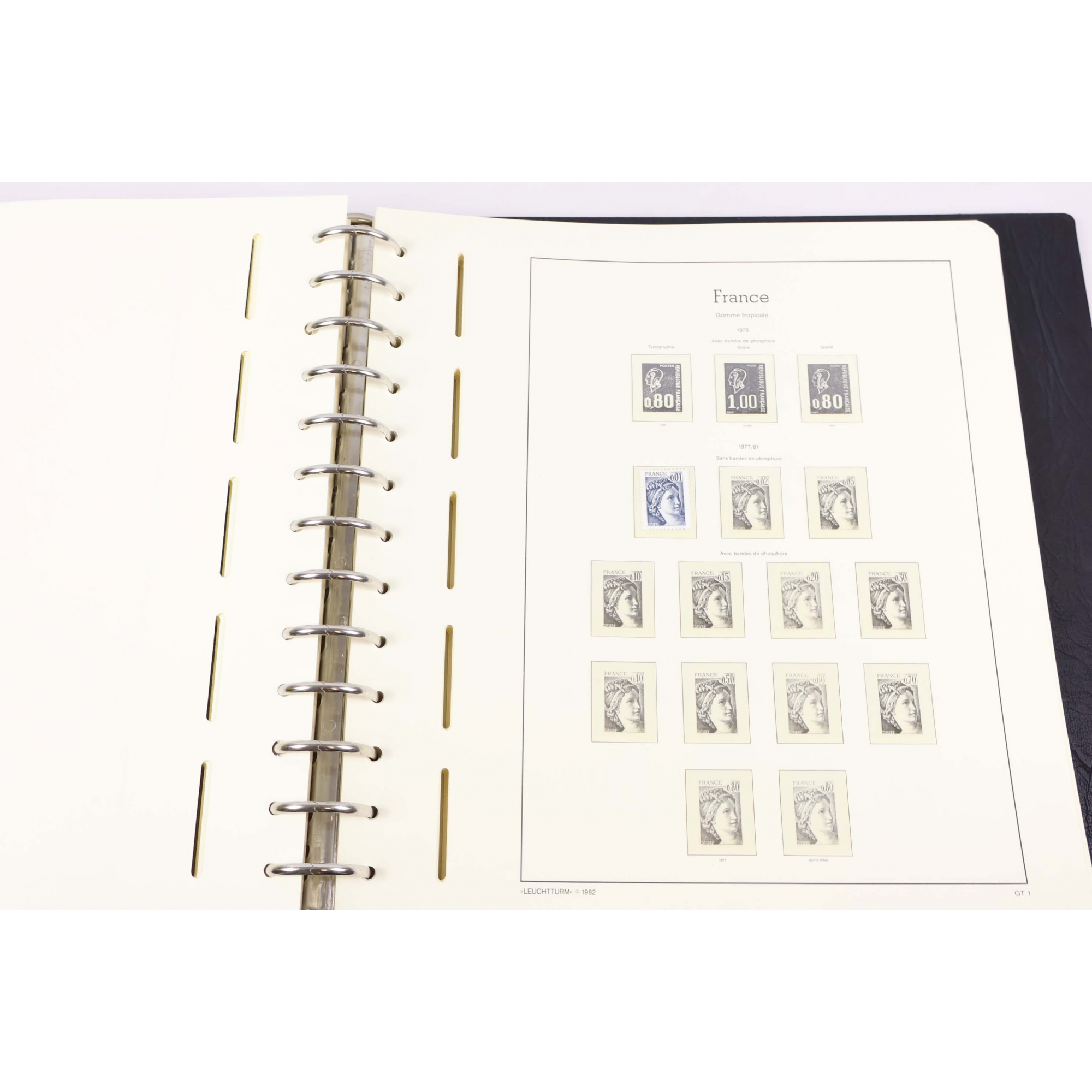 CLASSEUR LEUCHTTURM POUR COLLECTION DE TIMBRES FINS DE CATALOGUE DE FRANCE