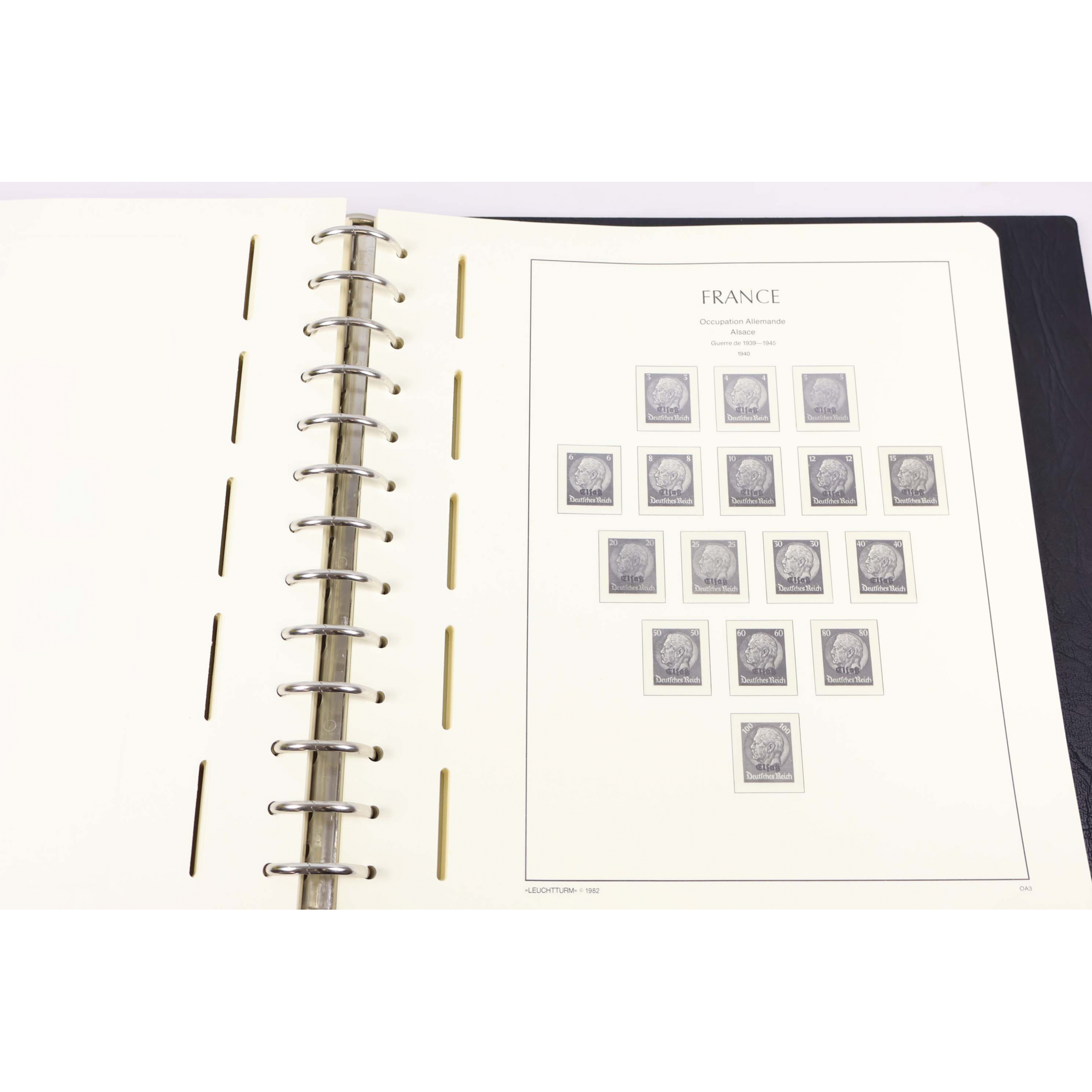 CLASSEUR LEUCHTTURM POUR COLLECTION DE TIMBRES FINS DE CATALOGUE DE FRANCE