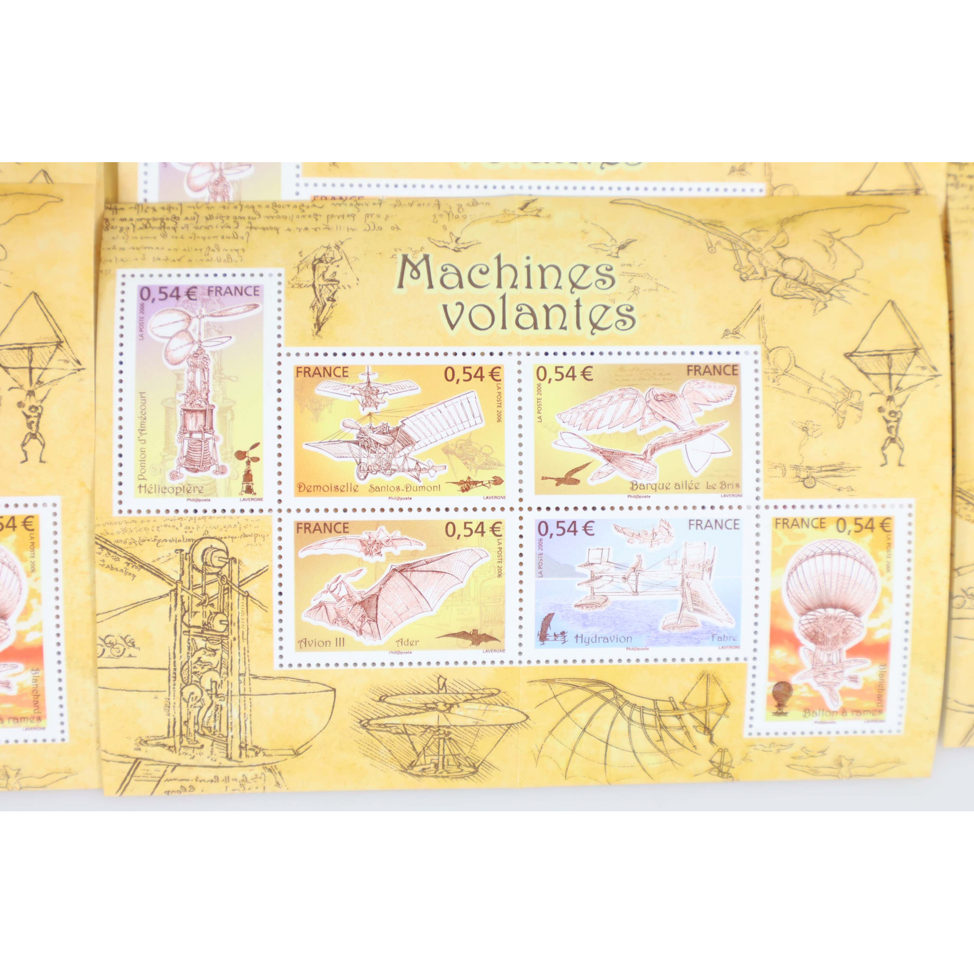 LOT 30 BLOCS N° 103 MACHINES VOLANTES TIMBRES NEUFS** 0.54€ X 6 FACIALE 97.20€
