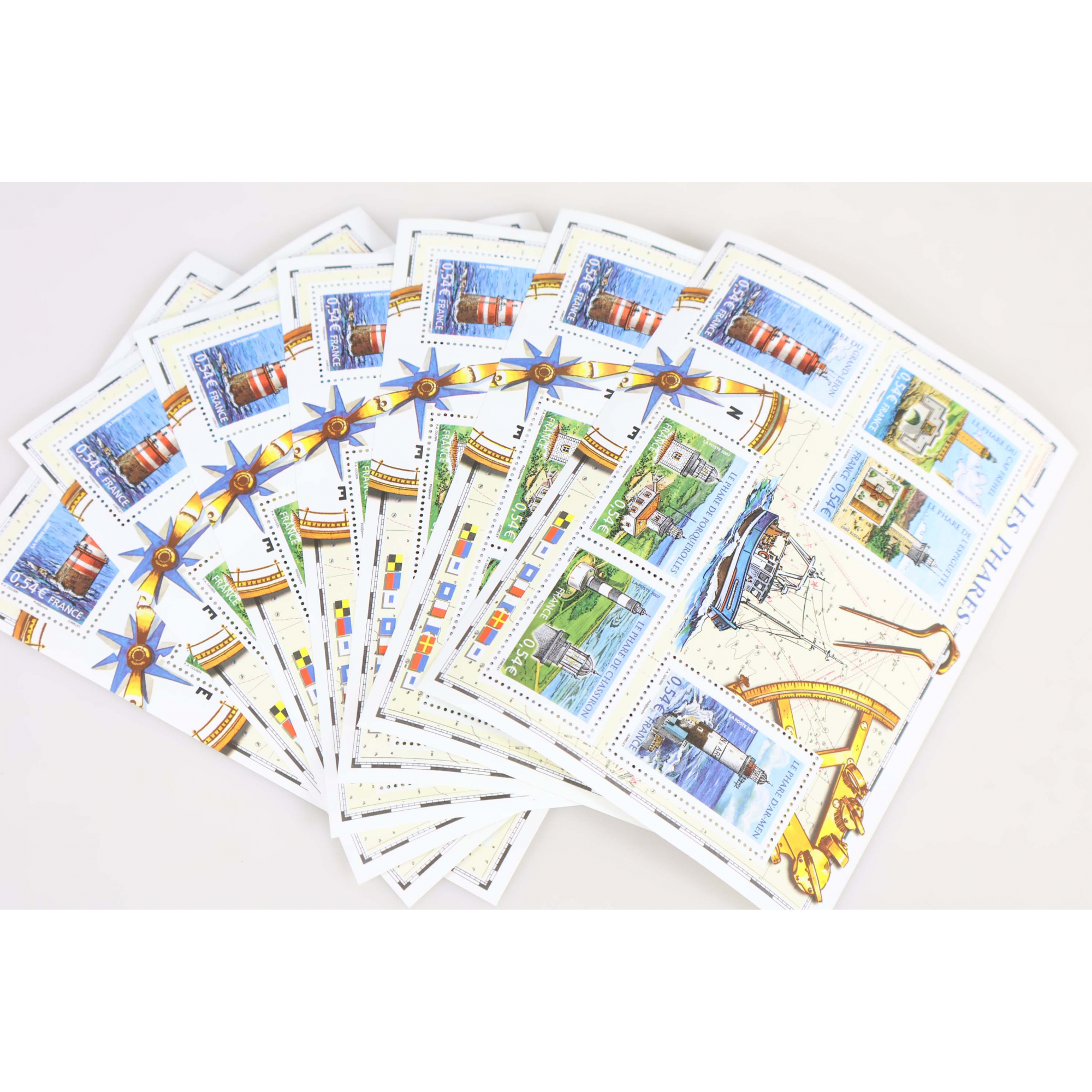 LOT 30 BLOCS N° 114 LES PHARES TIMBRES NEUFS** 0.54€ X 6 VALEUR FACIALE 97.20€