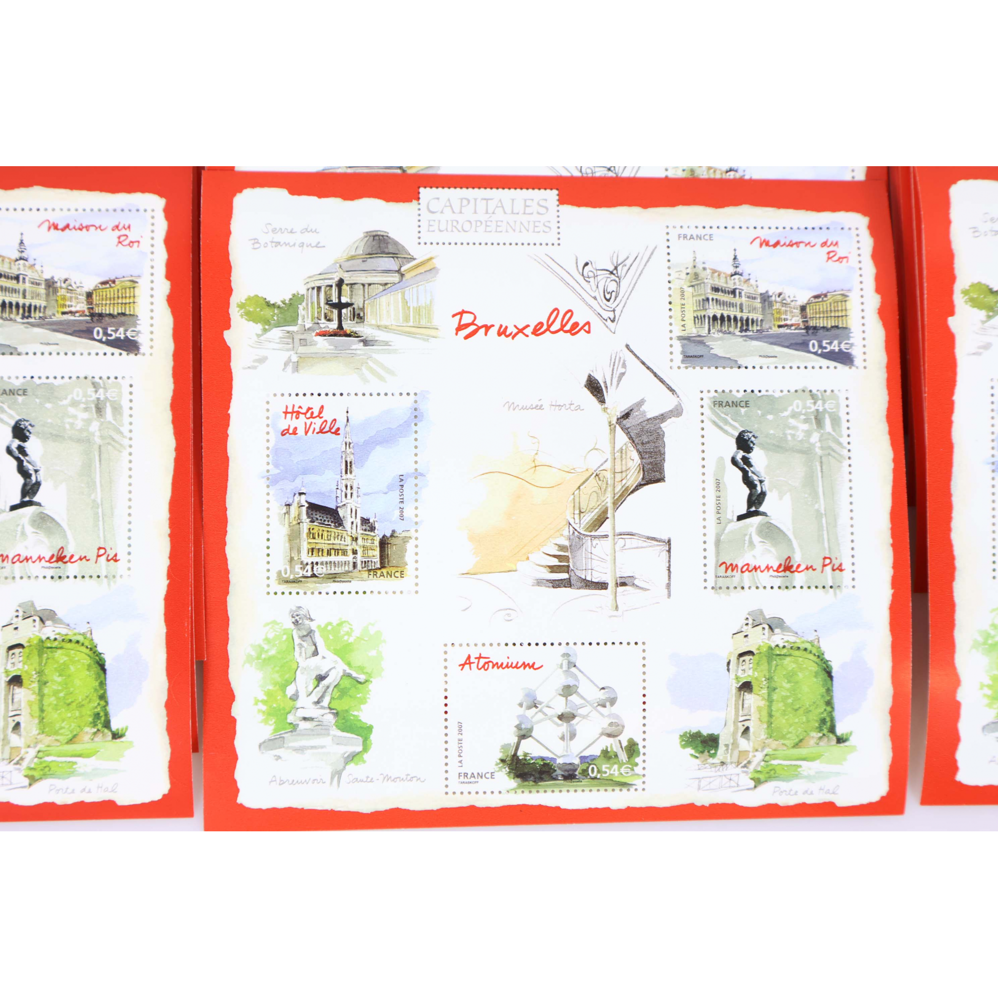 LOT 40 BLOCS N° 111 CAPITALES - BRUXELLES TIMBRES NEUFS** 0.54€ FACIALE 84.40€