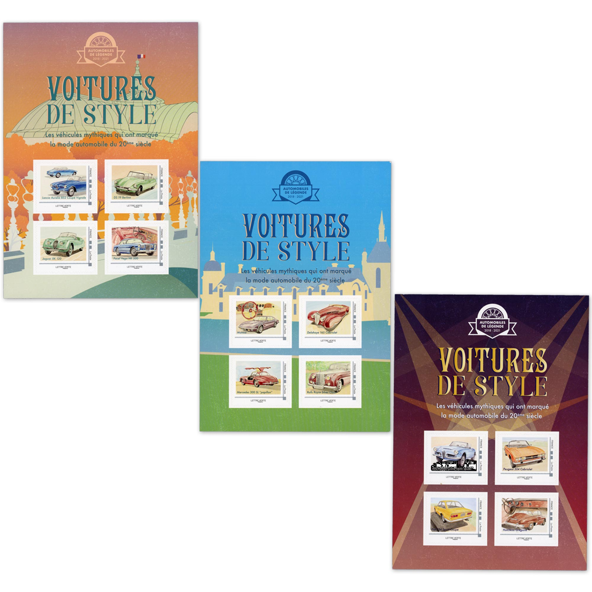 SÉRIE COLLECTOR DE FRANCE COL 386 À 388 ANNÉE 2019 LETTRES VERTES AUTOADHÉSIVES