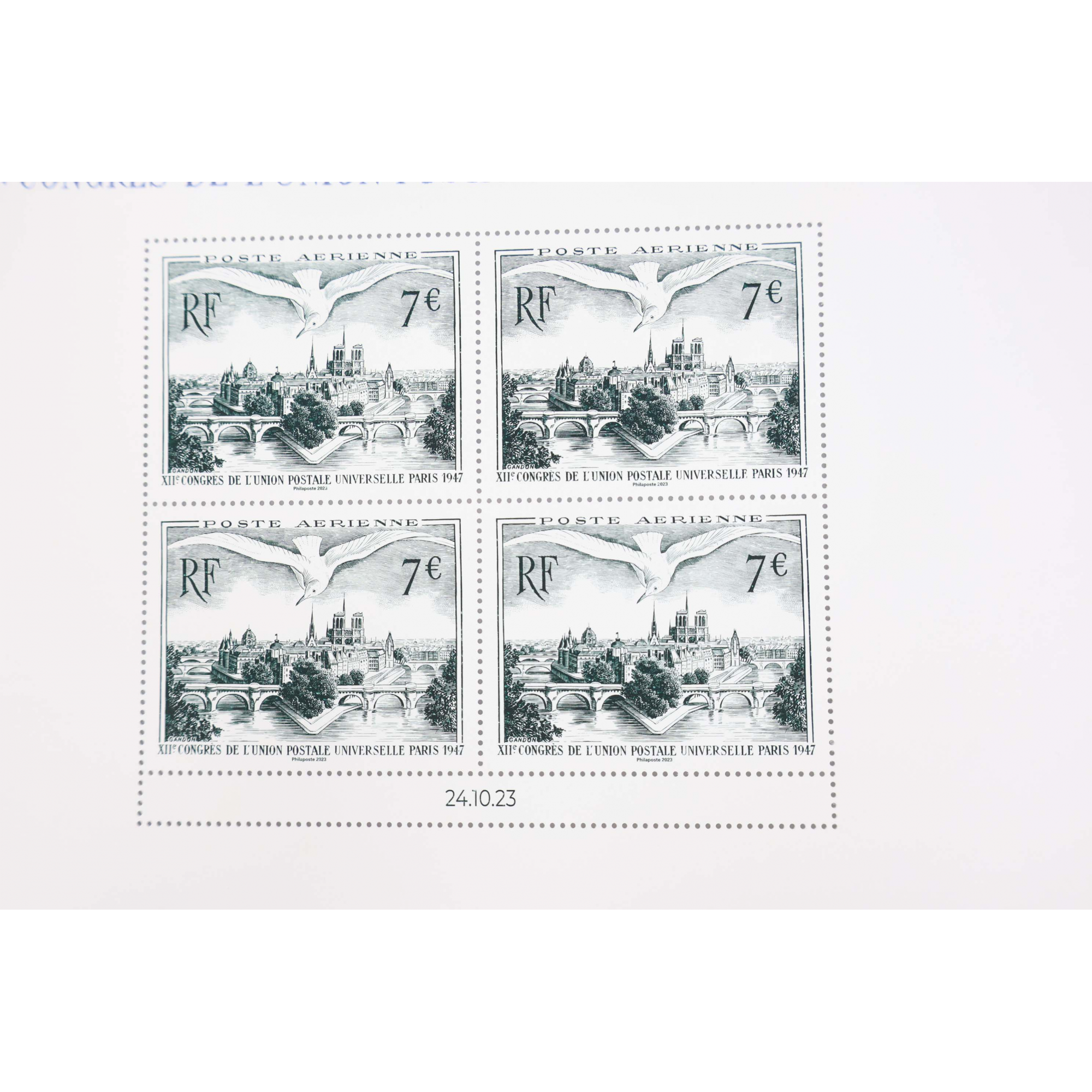 AFFICHE POSTE AÉRIENNE N°96A CONGRÈS UPU PARIS ANNÉE 2023 TIMBRES NEUFS**