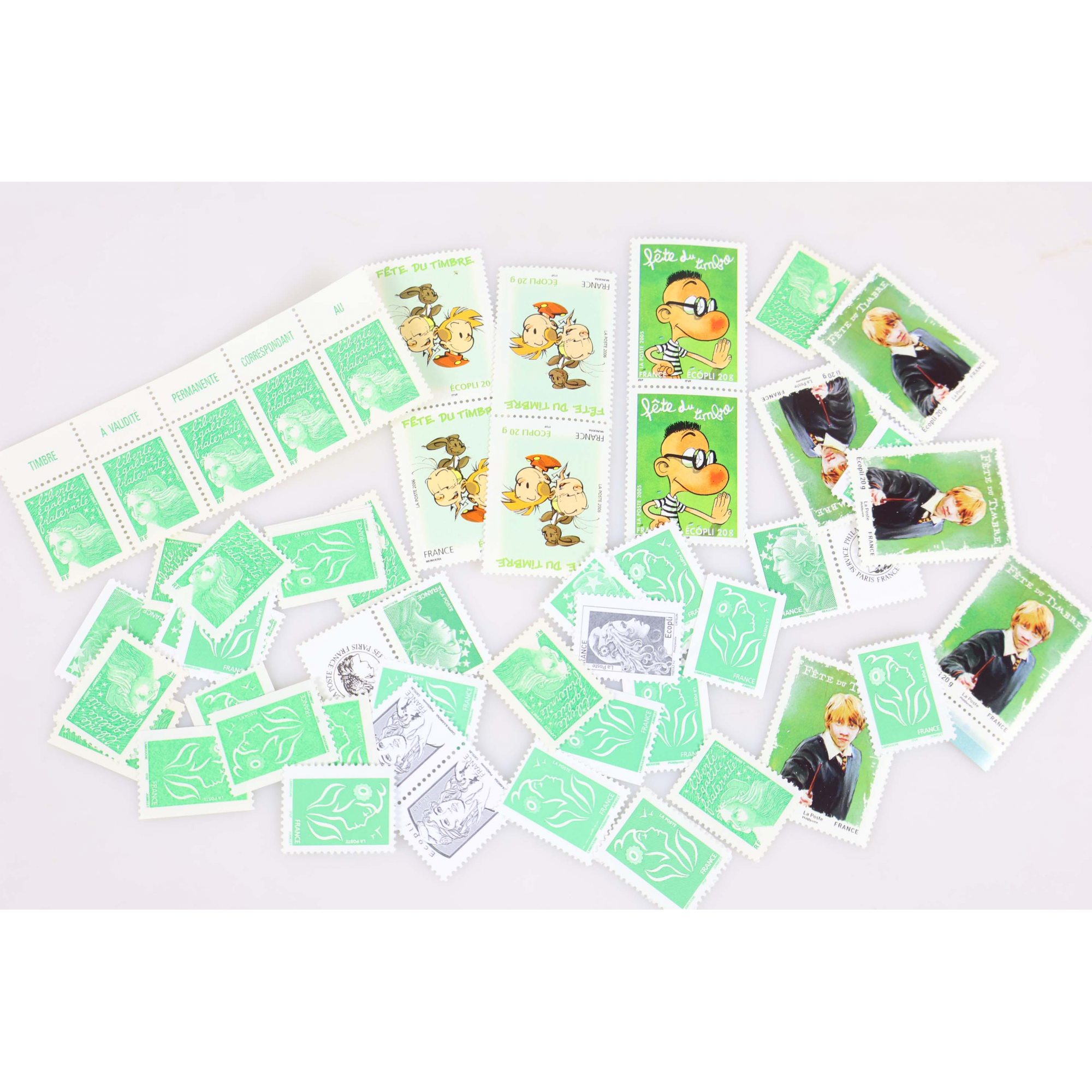 LOT DE 50 TIMBRES ECOPLIS VALEUR 1.14 EUROS POUR AFFRANCHIR - FACIALE 57 EUROS