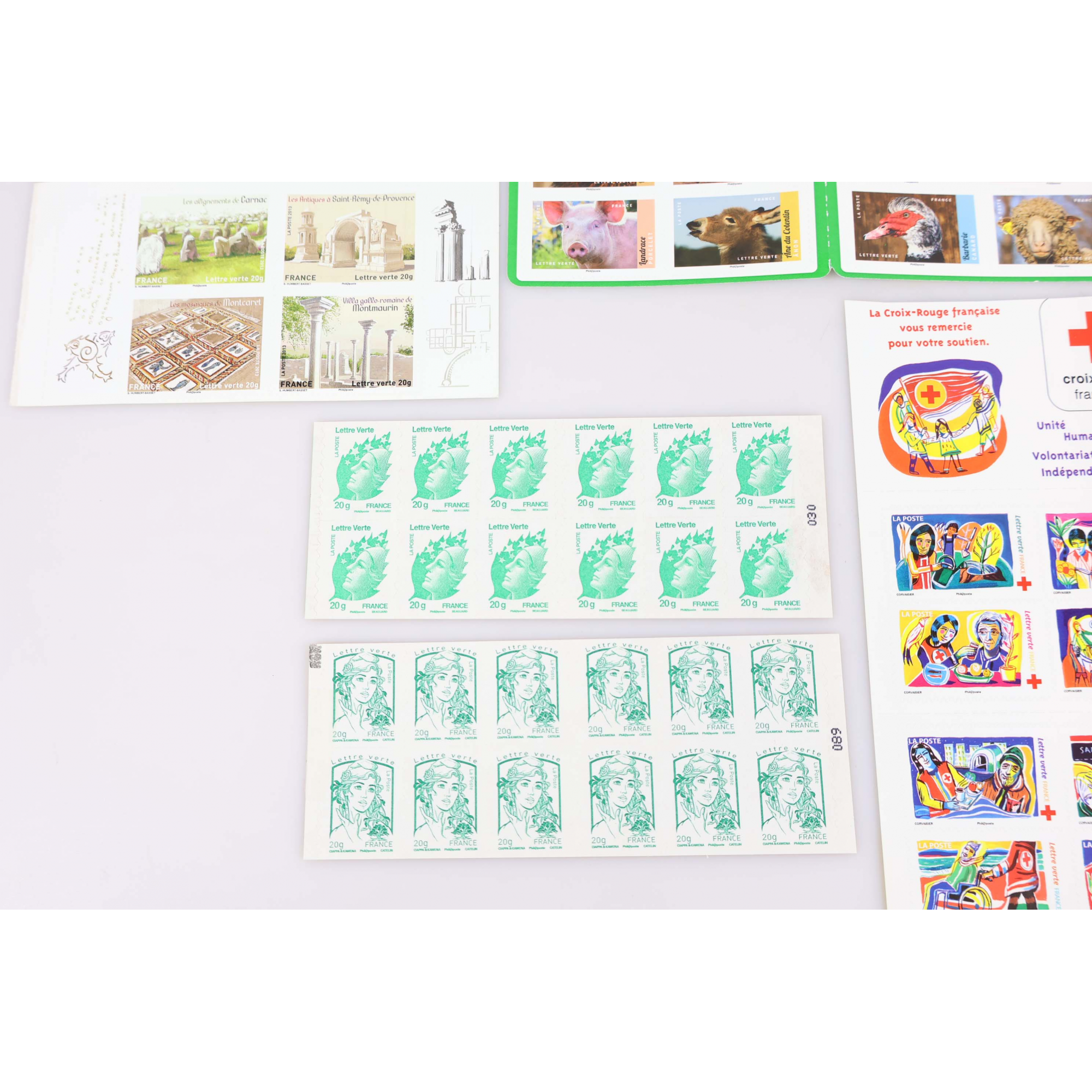 FRANCE, LOT DE 90 TIMBRES À VALIDITÉ PERMANENTE AUTOADHÉSIFS LETTRES VERTES 20G