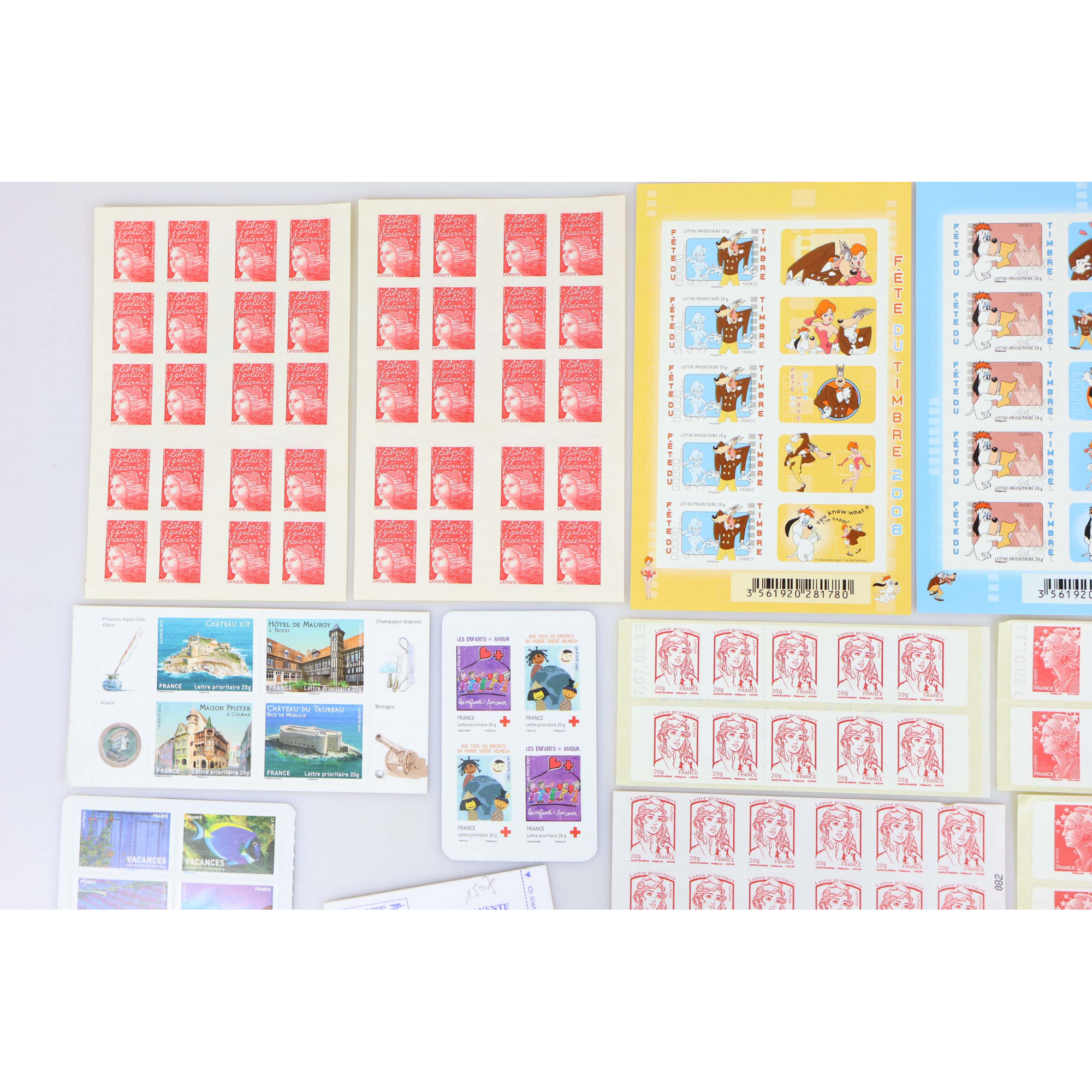 FRANCE, LOT DE 171 TIMBRES À VALIDITÉ PERMANENTE AUTOADHÉSIFS POUR LETTRES 20G