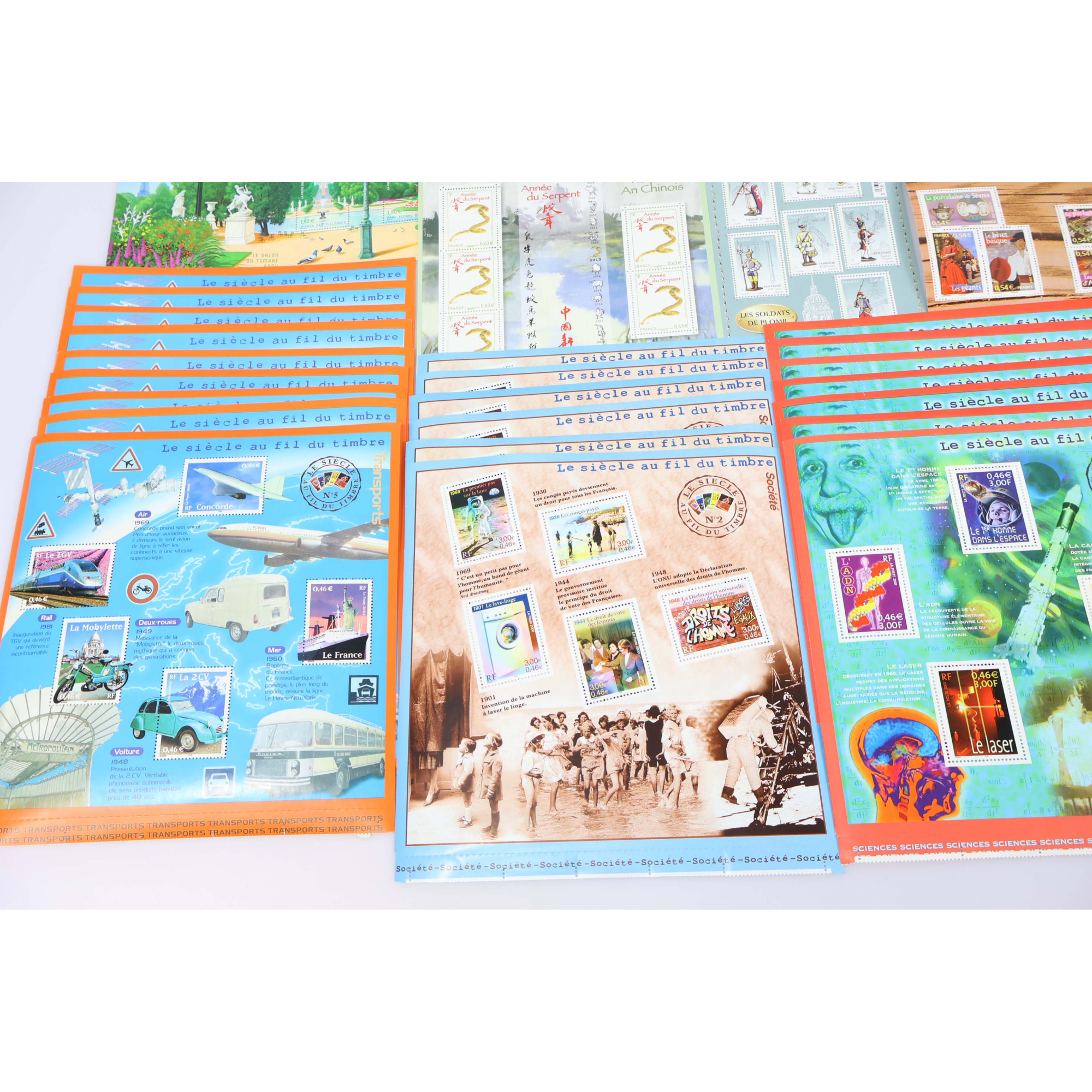 LOT DE BLOCS FEUILLETS TIMBRES EUROS AVEC DÉFAUTS POUR AFFRANCHIR FACIALE 155€