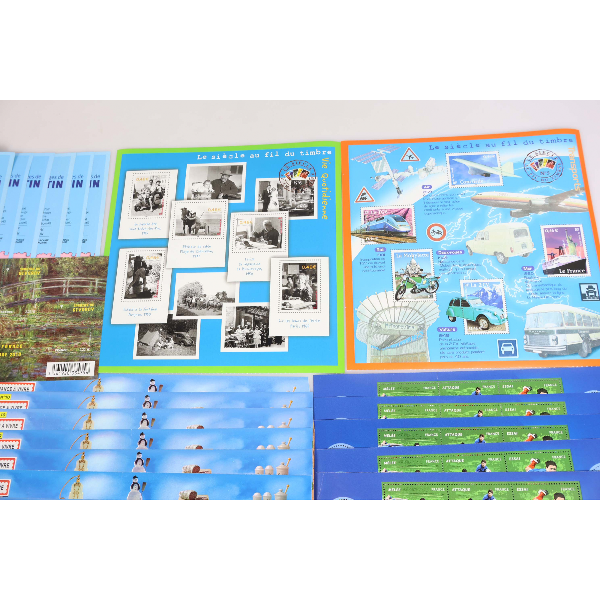 LOT DE BLOCS FEUILLETS TIMBRES EUROS AVEC DÉFAUTS POUR AFFRANCHIR FACIALE 146.5€