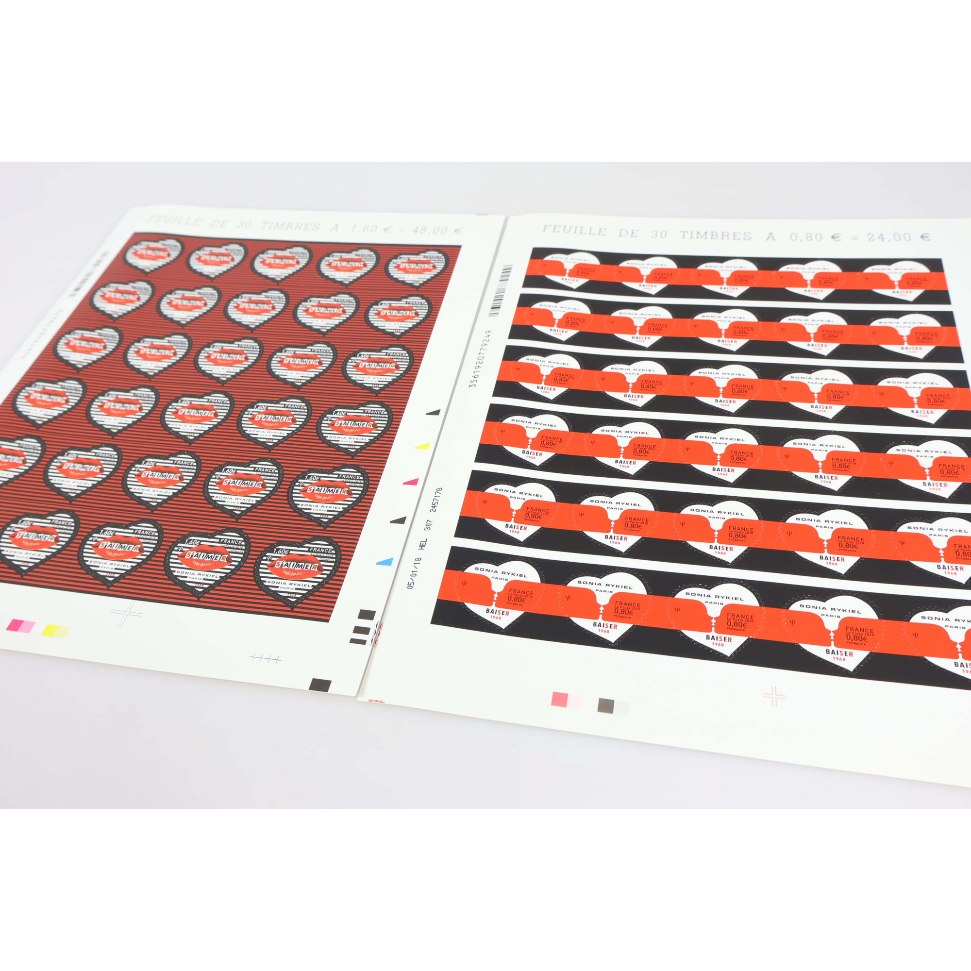 2 FEUILLES COMPLÈTES AUTOADHÉSIVES N°1514/1515 TIMBRES DE FR 2018 COTE 450€