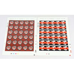 2 FEUILLES COMPLÈTES AUTOADHÉSIVES N°1514/1515 TIMBRES DE FR 2018 COTE 450€