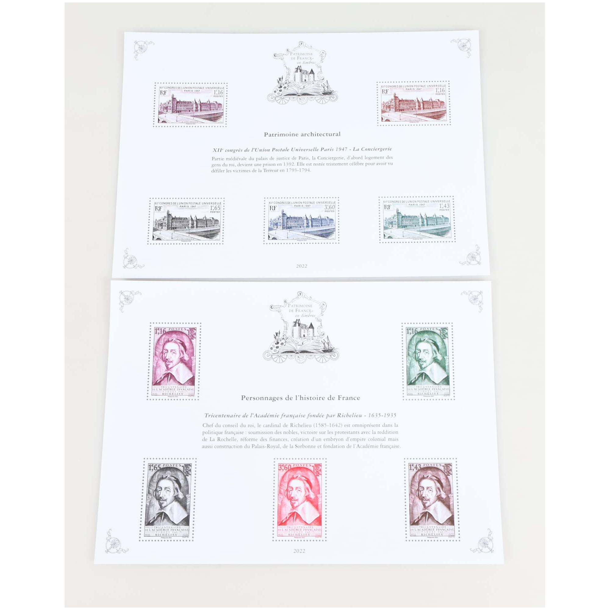 PATRIMOINE DE FRANCE JEU COMPLET 2022 AVEC ENVELOPPE D'ORIGINE
