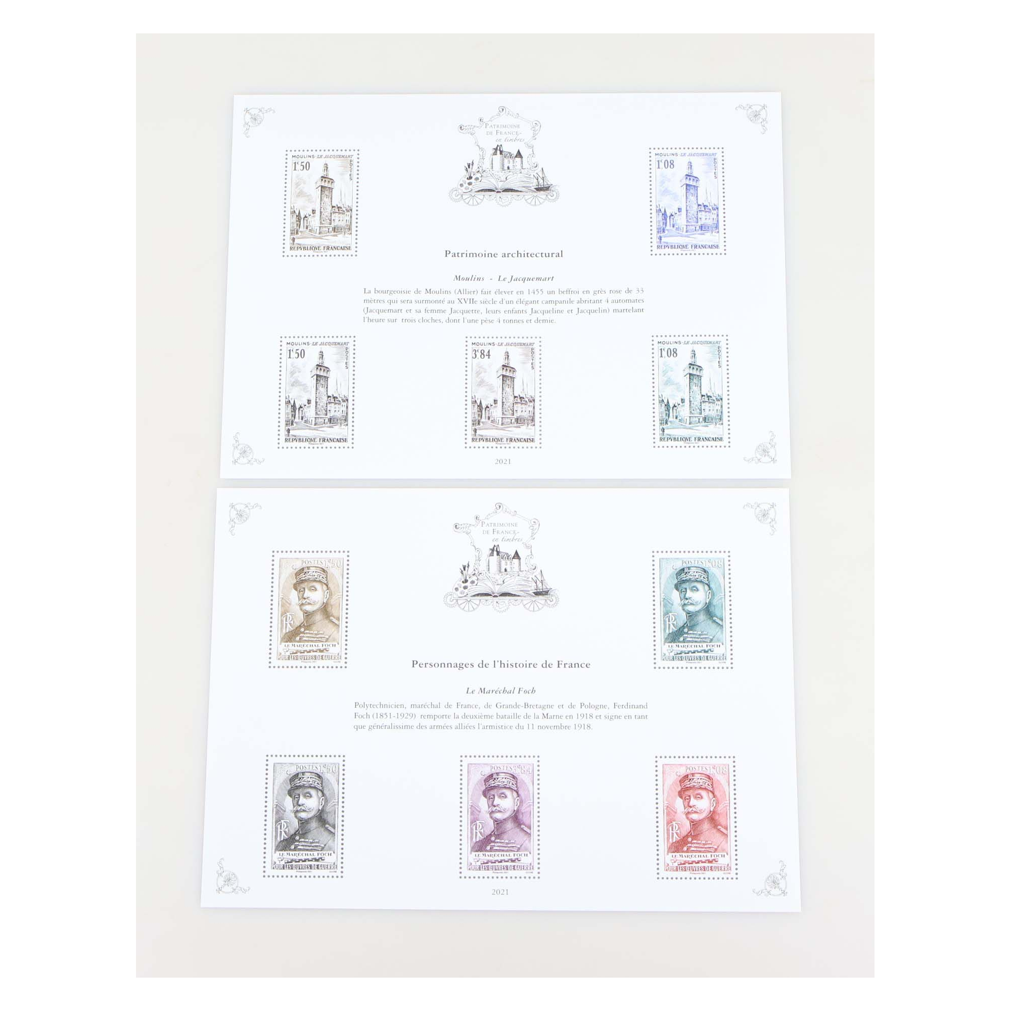 PATRIMOINE DE FRANCE JEU COMPLET 2021 AVEC ENVELOPPE D'ORIGINE