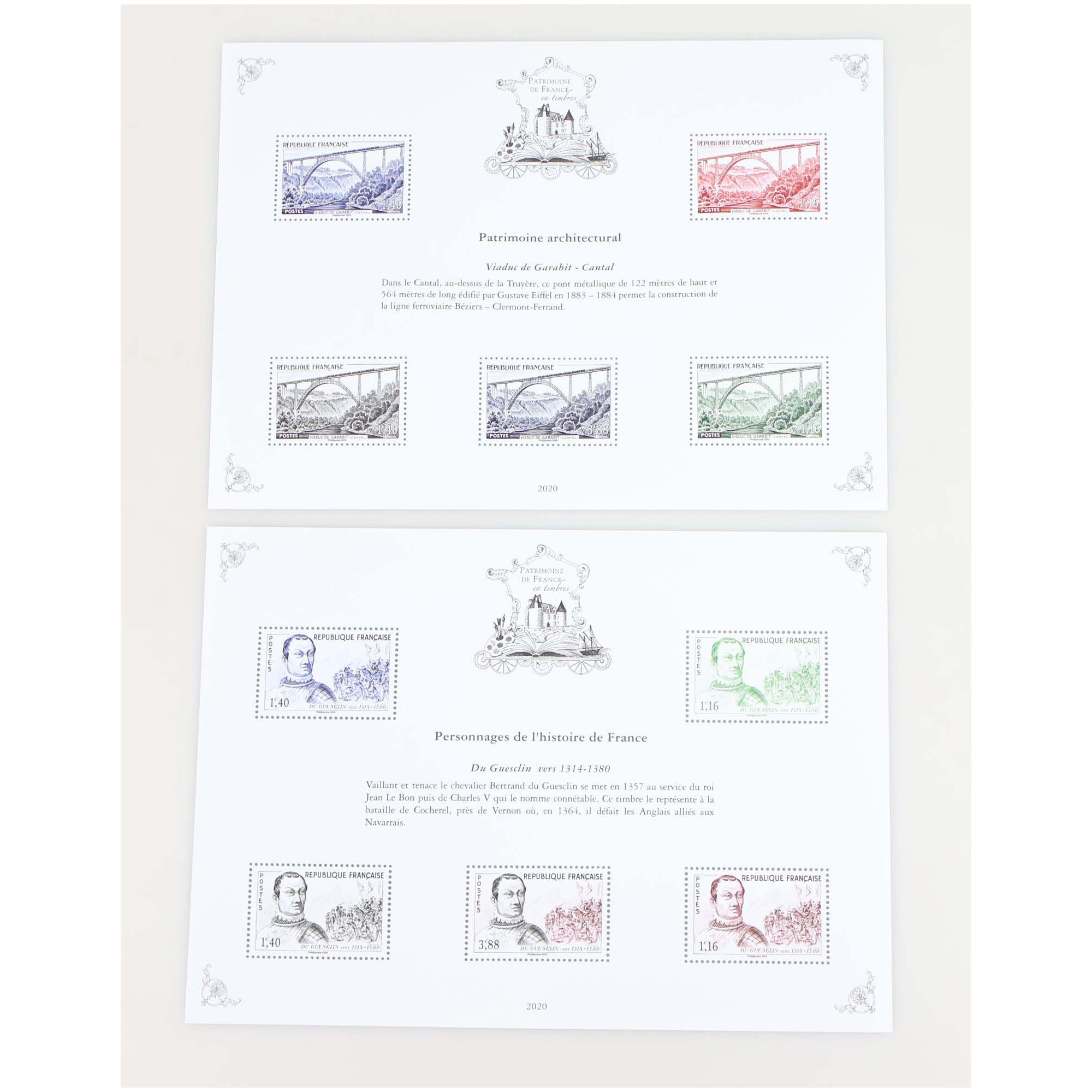 PATRIMOINE DE FRANCE JEU COMPLET 2020 AVEC ENVELOPPE D'ORIGINE