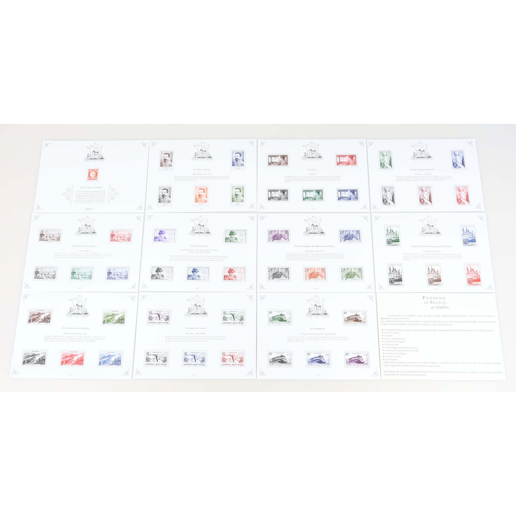 PATRIMOINE DE FRANCE JEU COMPLET 2019 AVEC ENVELOPPE D'ORIGINE