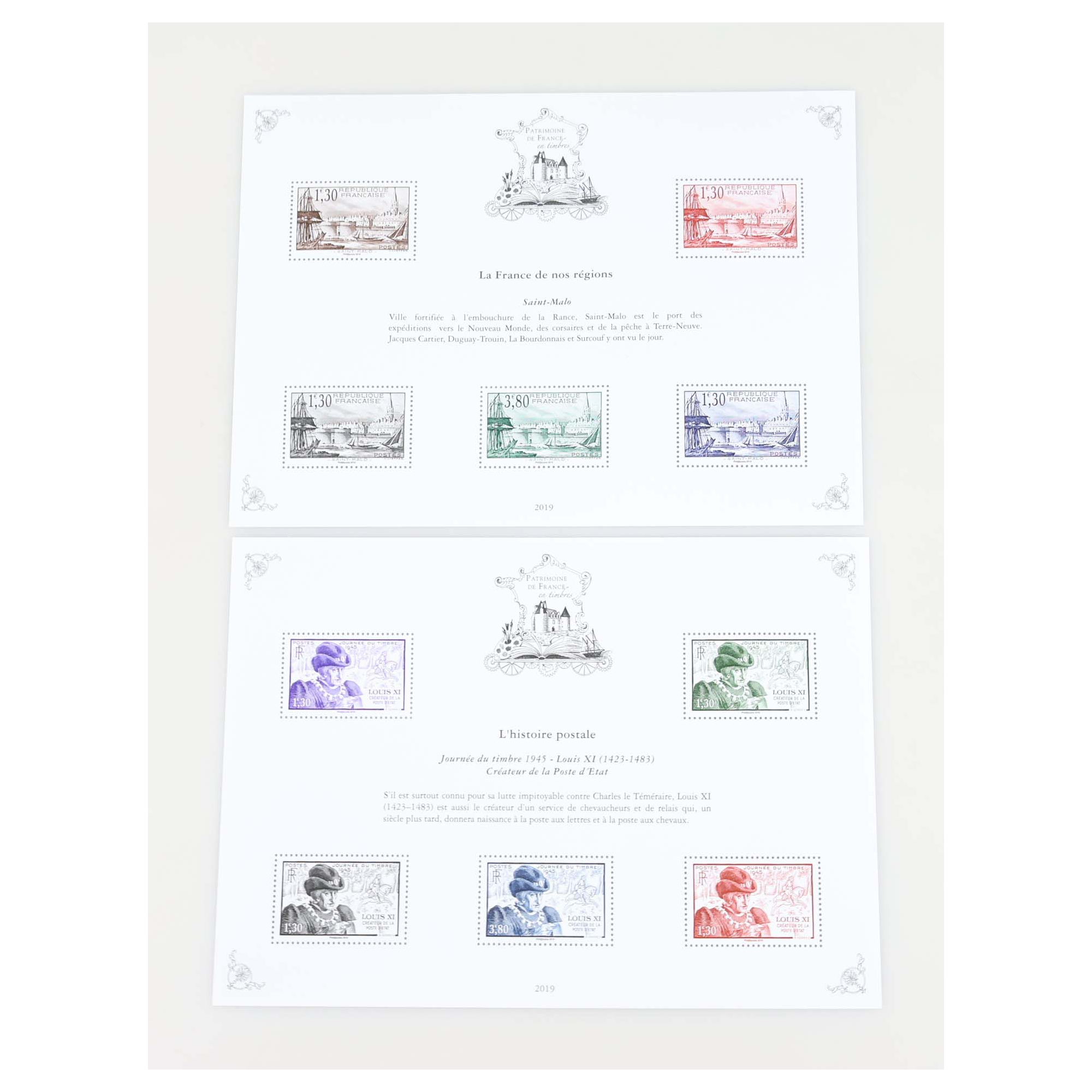 PATRIMOINE DE FRANCE JEU COMPLET 2019 AVEC ENVELOPPE D'ORIGINE