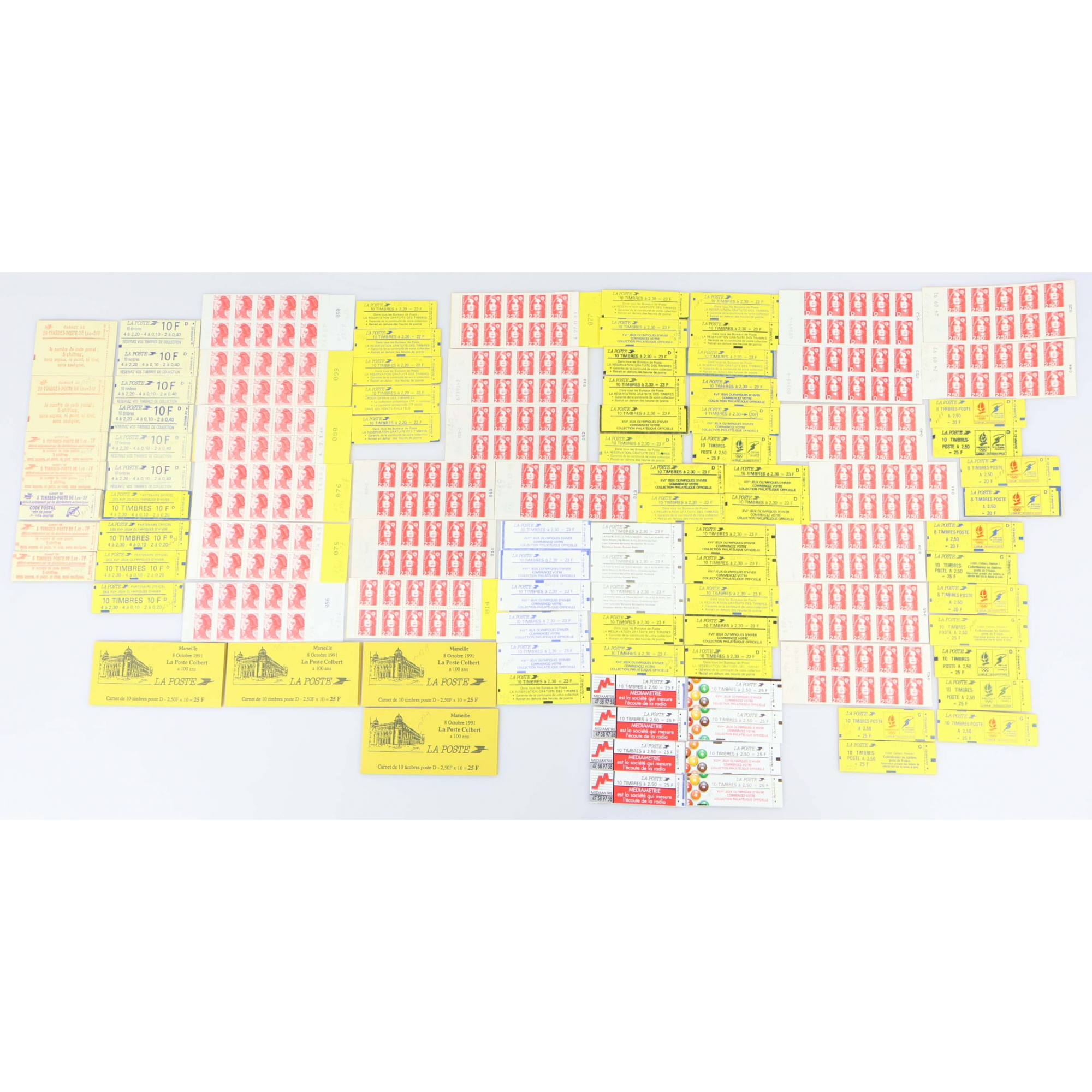 LOT DE CARNETS EN FRANCS TRIÉS POUR COLLECTION OU AFFRANCHIR FACIALE 2140FFR