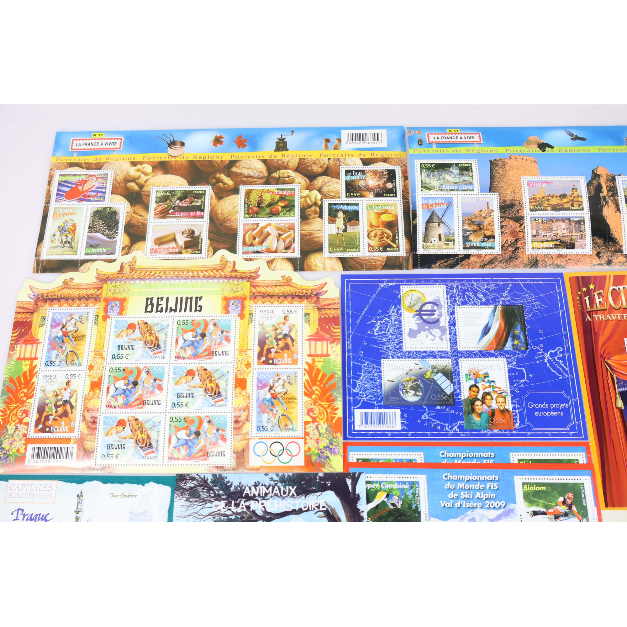 LOT DE BLOCS-FEUILLETS MAJORITÉ DE 0.55€ TIMBRES NEUFS** ANNÉES 2008/09 FAC 58€