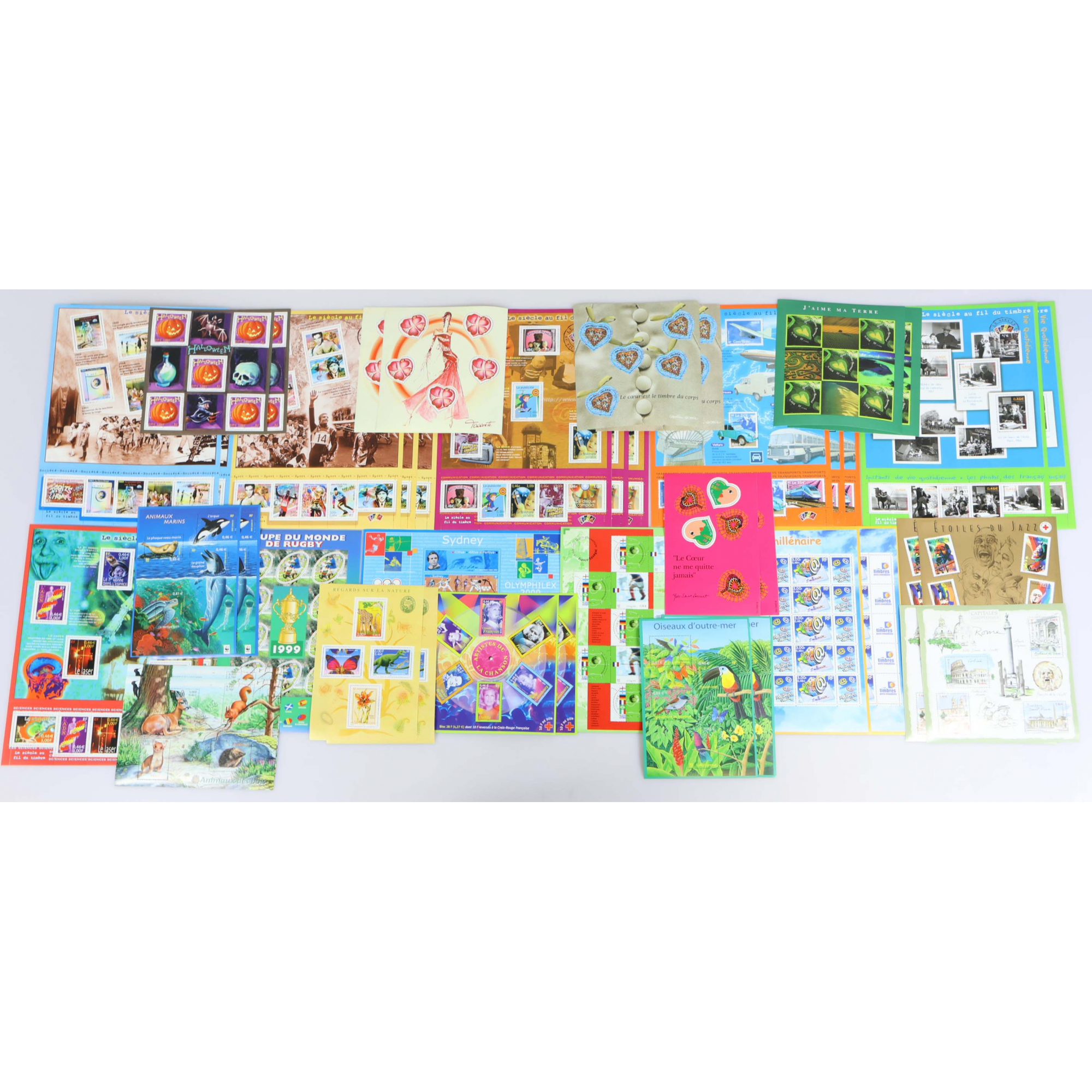 LOT DE BLOCS-FEUILLETS MAJORITÉ À 0.46€ TIMBRES NEUFS** ANNÉES 1999/02 FAC 150€