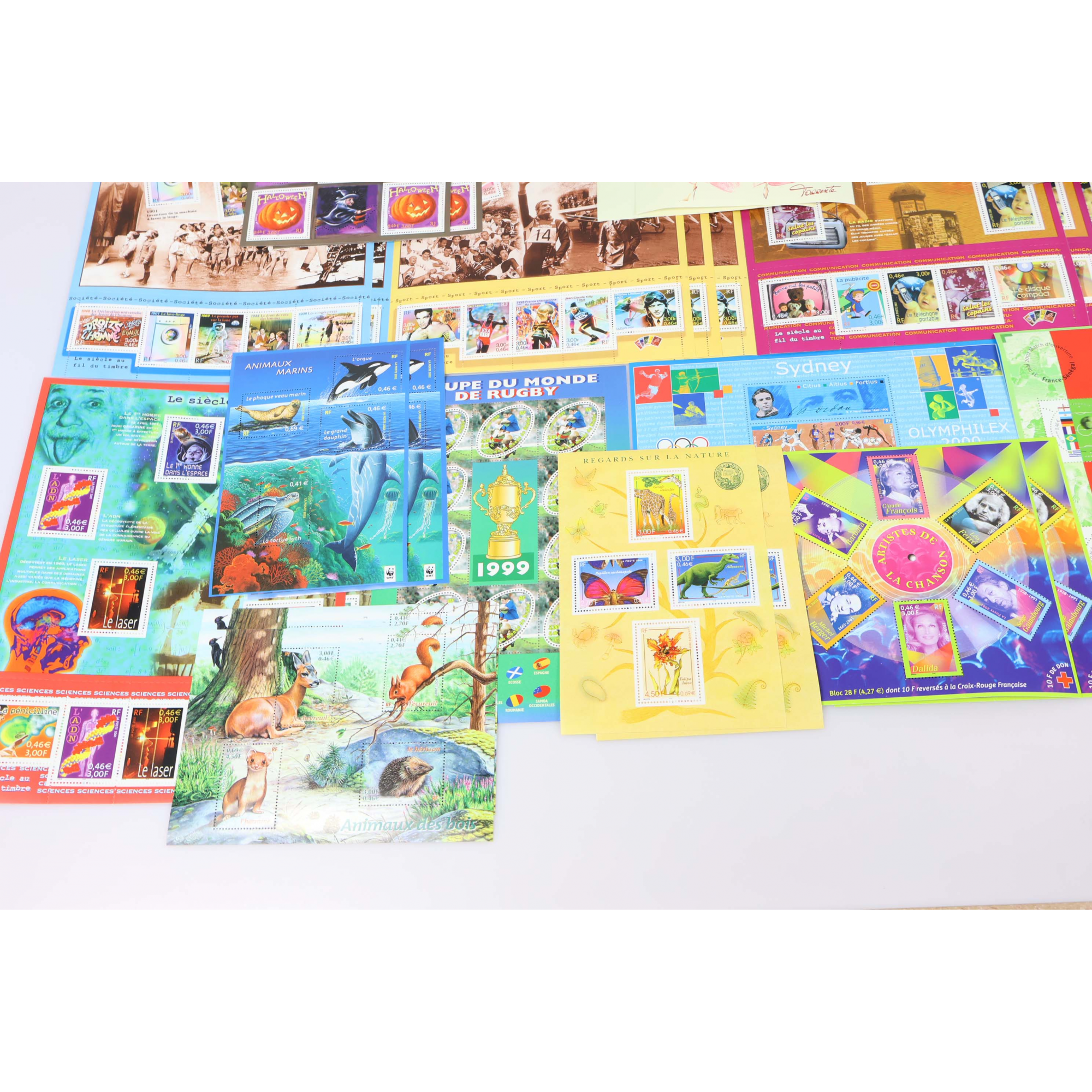 LOT DE BLOCS-FEUILLETS MAJORITÉ À 0.46€ TIMBRES NEUFS** ANNÉES 1999/02 FAC 150€