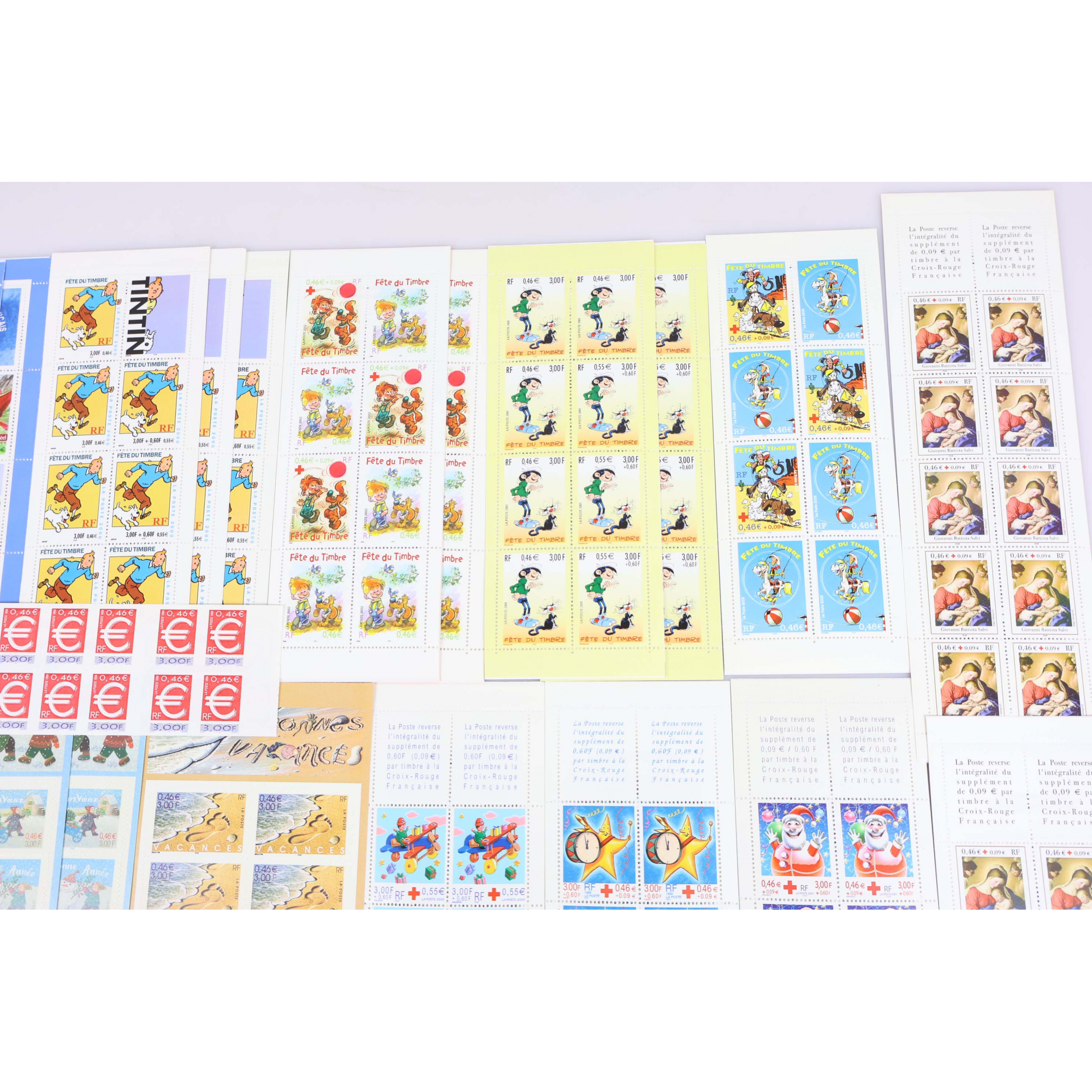 LOT DE CARNETS DE 6/7/8/10 TIMBRES NEUFS À 0.46€ TIMBRES NEUFS** FACIALE 103€