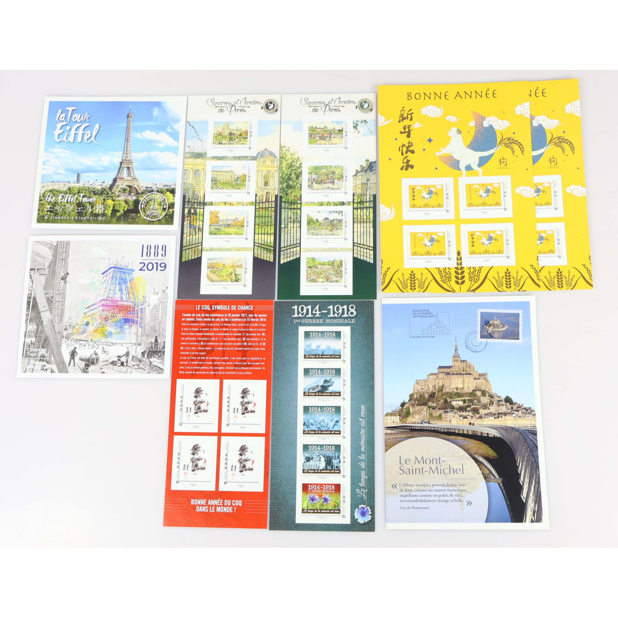 LOT DE COLLECTORS AUTOADHÉSIFS DE FRANCE POUR LETTRE MONDE 20g FACIALE 96€
