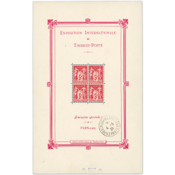 BLOC-FEUILLET N°1 EXPOSITION DE PARIS TIMBRES NEUFS** BLOC SIGNÉ BRUN RARE