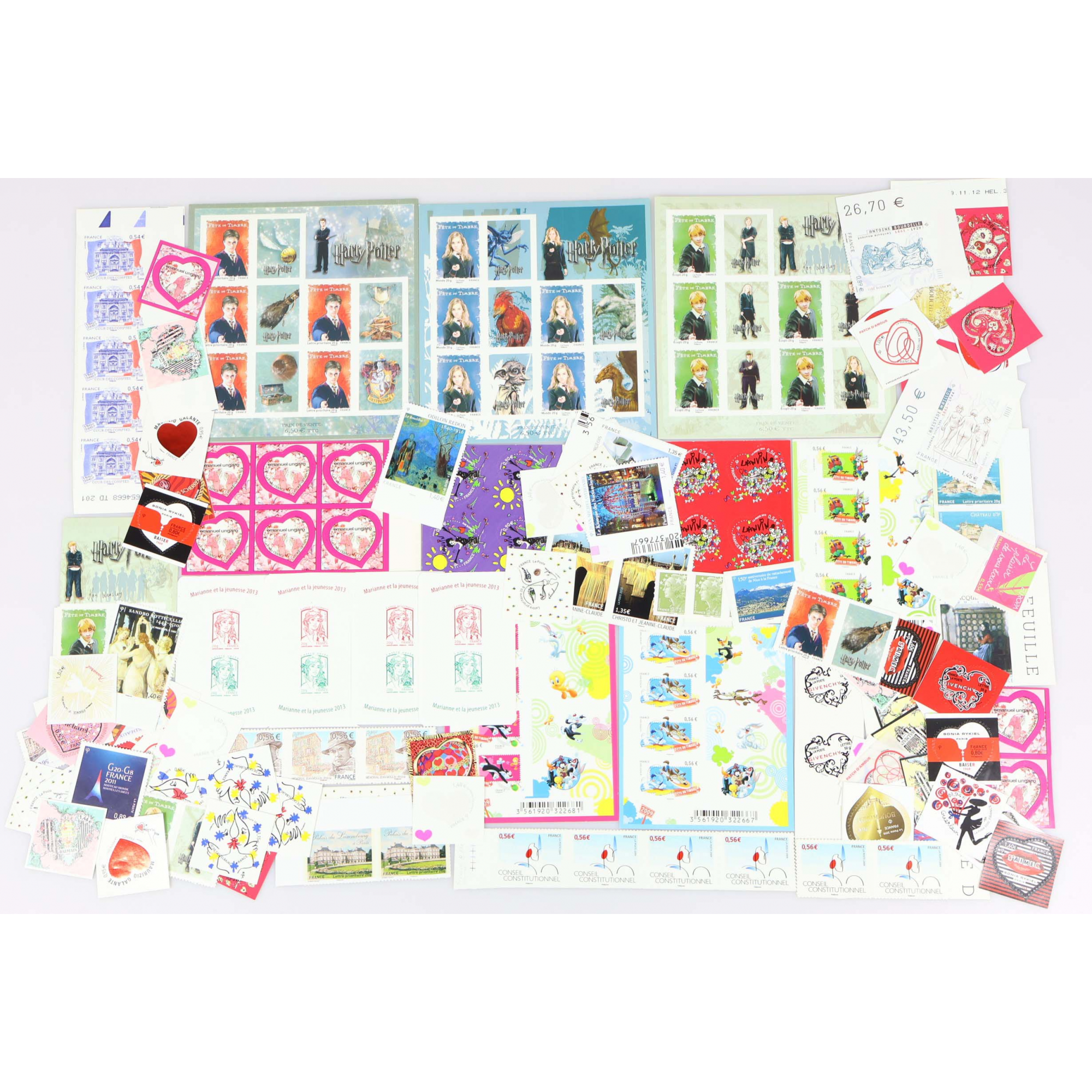 LOT IMPORTANT D'AUTOADHÉSIFS DE FRANCE AVEC BCP DE VP TIMBRES NEUFS FACIALE 161€