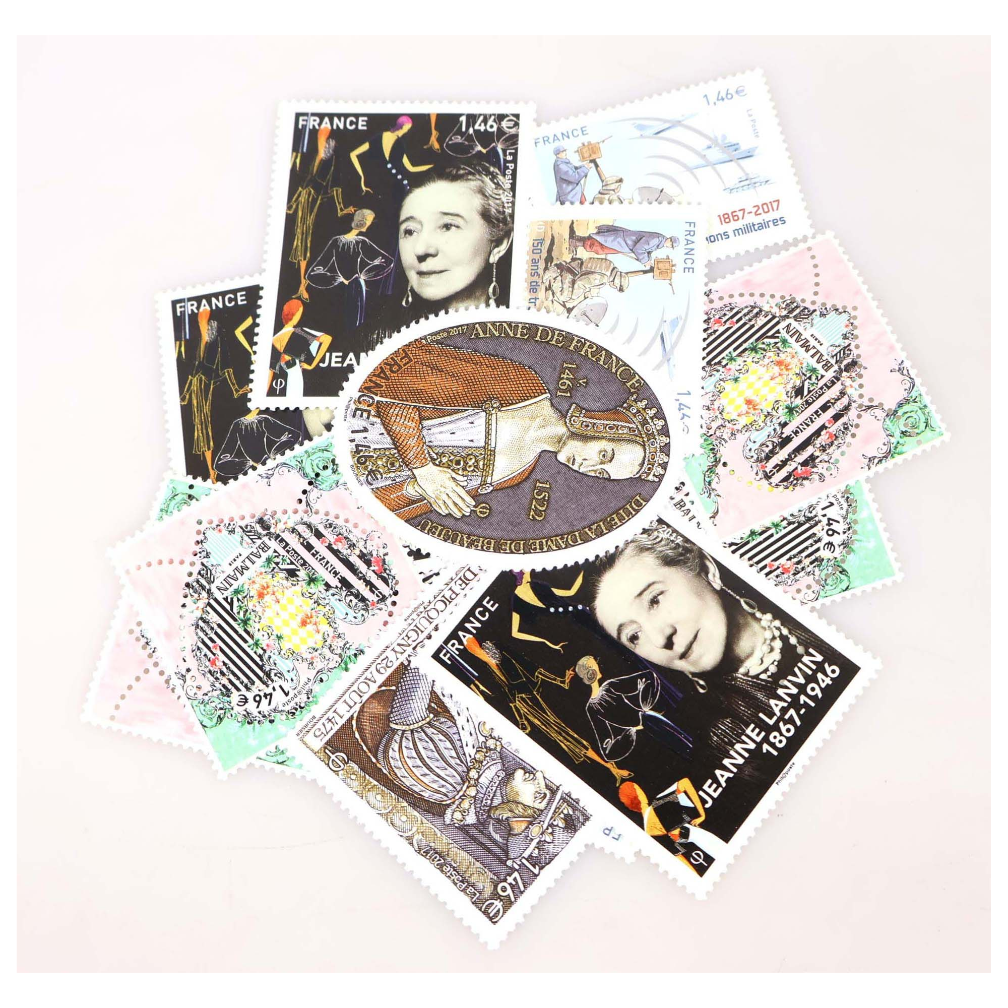 ANNÉE 2017 LOT DE TIMBRES NEUFS** DE FRANCE TRIÉS PAR VALEUR FACIALE 198€