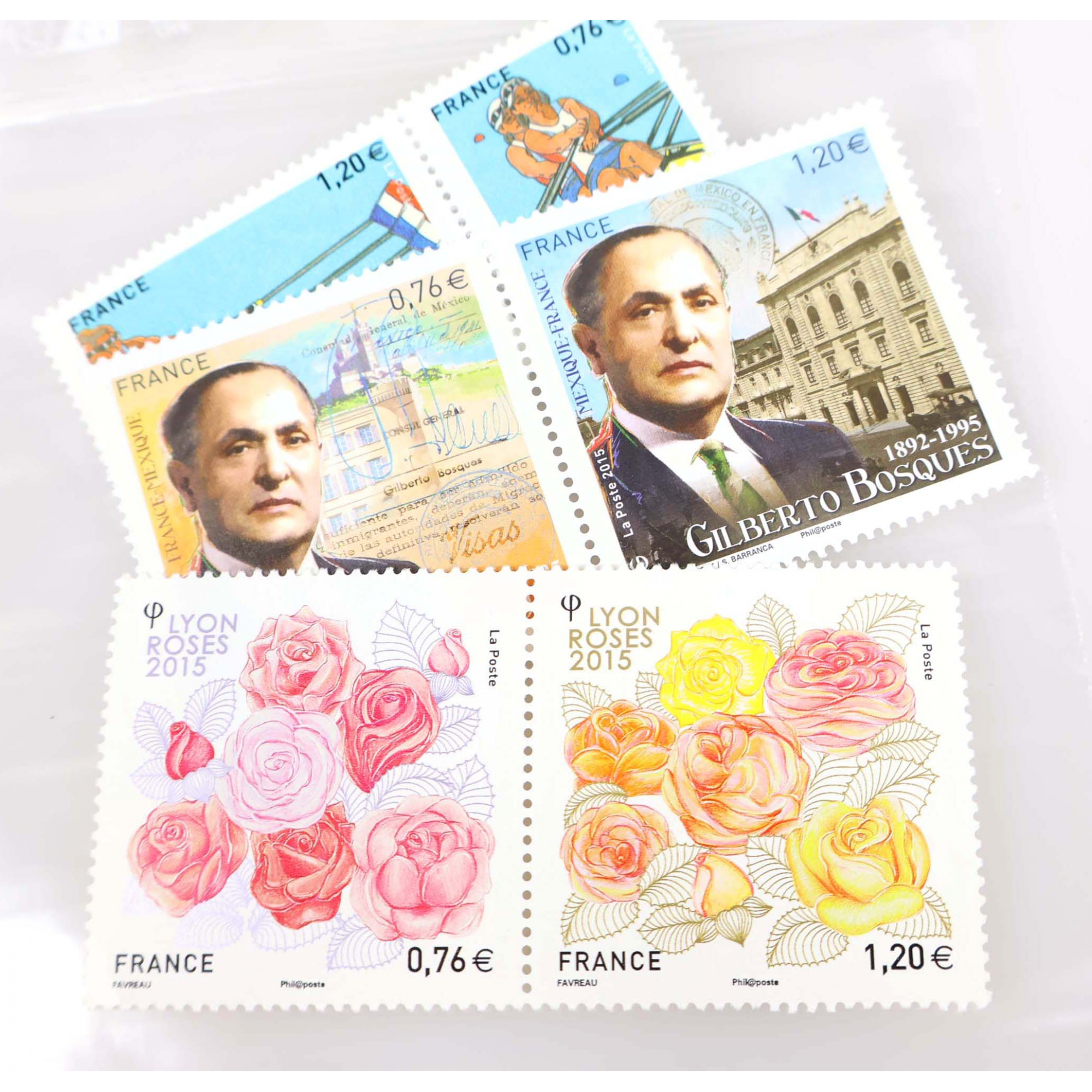 ANNÉE 2015 LOT DE TIMBRES NEUFS** DE FRANCE TRIÉS PAR VALEUR FACIALE 324€