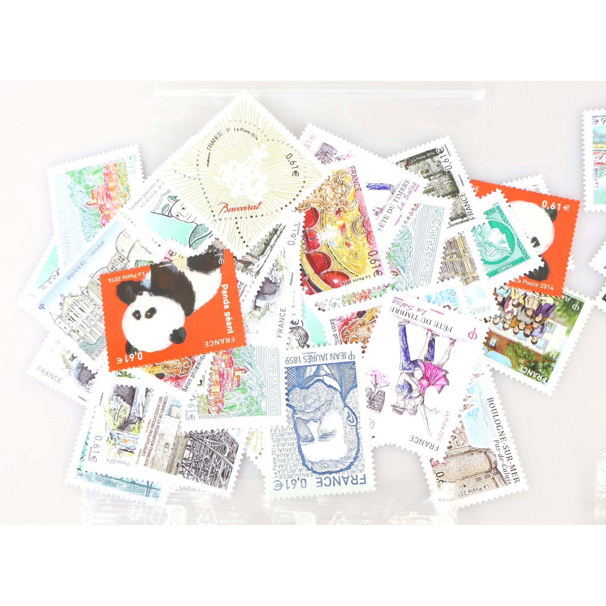 ANNÉE 2014 LOT DE TIMBRES NEUFS** DE FRANCE TRIÉS PAR VALEUR FACIALE 138€