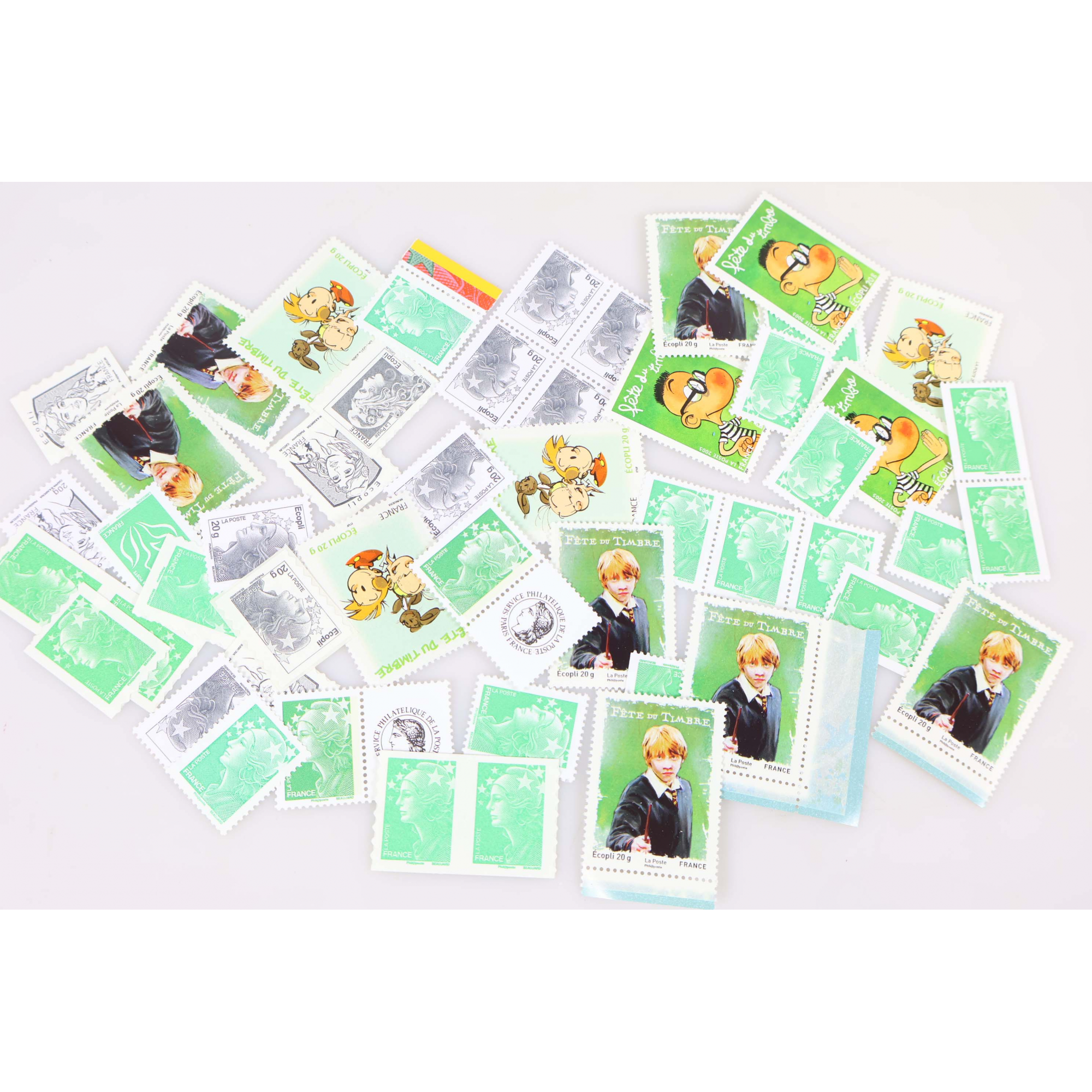 LOT DE 50 TIMBRES ECOPLIS VALEUR 1.14 EUROS POUR AFFRANCHIR - FACIALE 57 EUROS