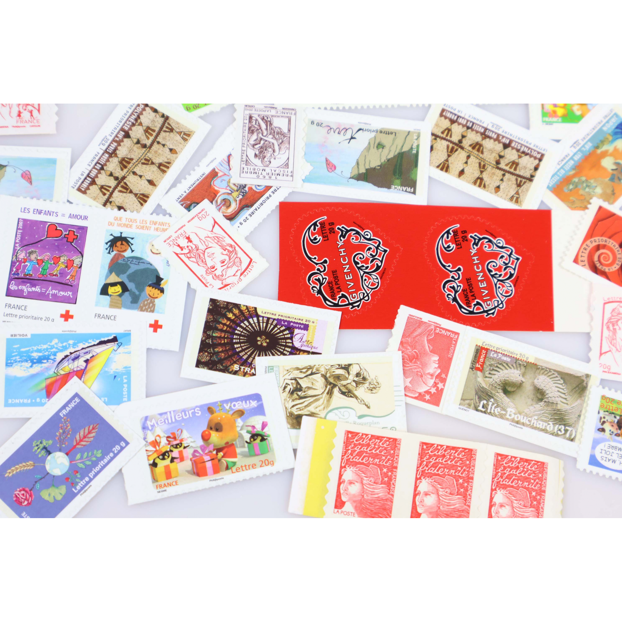 LOT DE 100 TIMBRES A VALIDITÉ PERMANENTE FRANCE, TVP AUTOADHÉSIFS LETTRES 20G