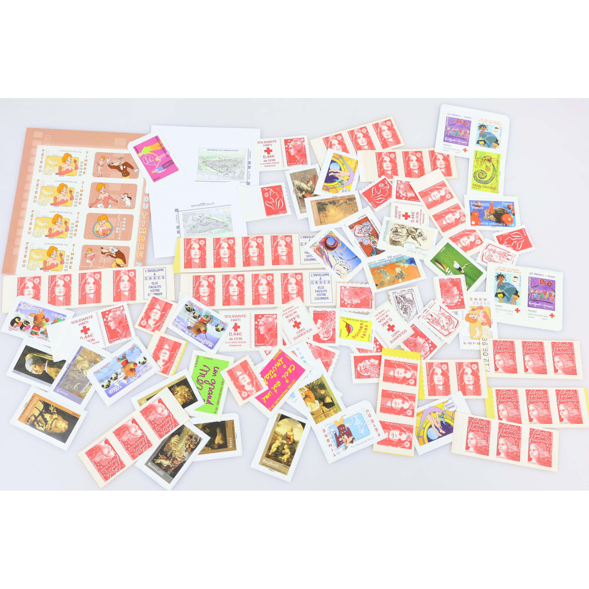LOT DE 100 TIMBRES A VALIDITÉ PERMANENTE LETTRES 20G FRANCE , AUTOADHÉSIFS