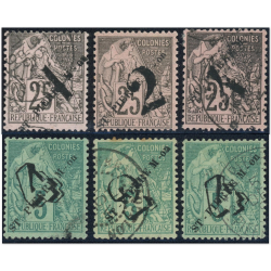 SAINT PIERRE ET MIQUELON N°45 À 50 COLONIES FR TIMBRES OBLITÉRÉS SÉRIE COMPLÈTE