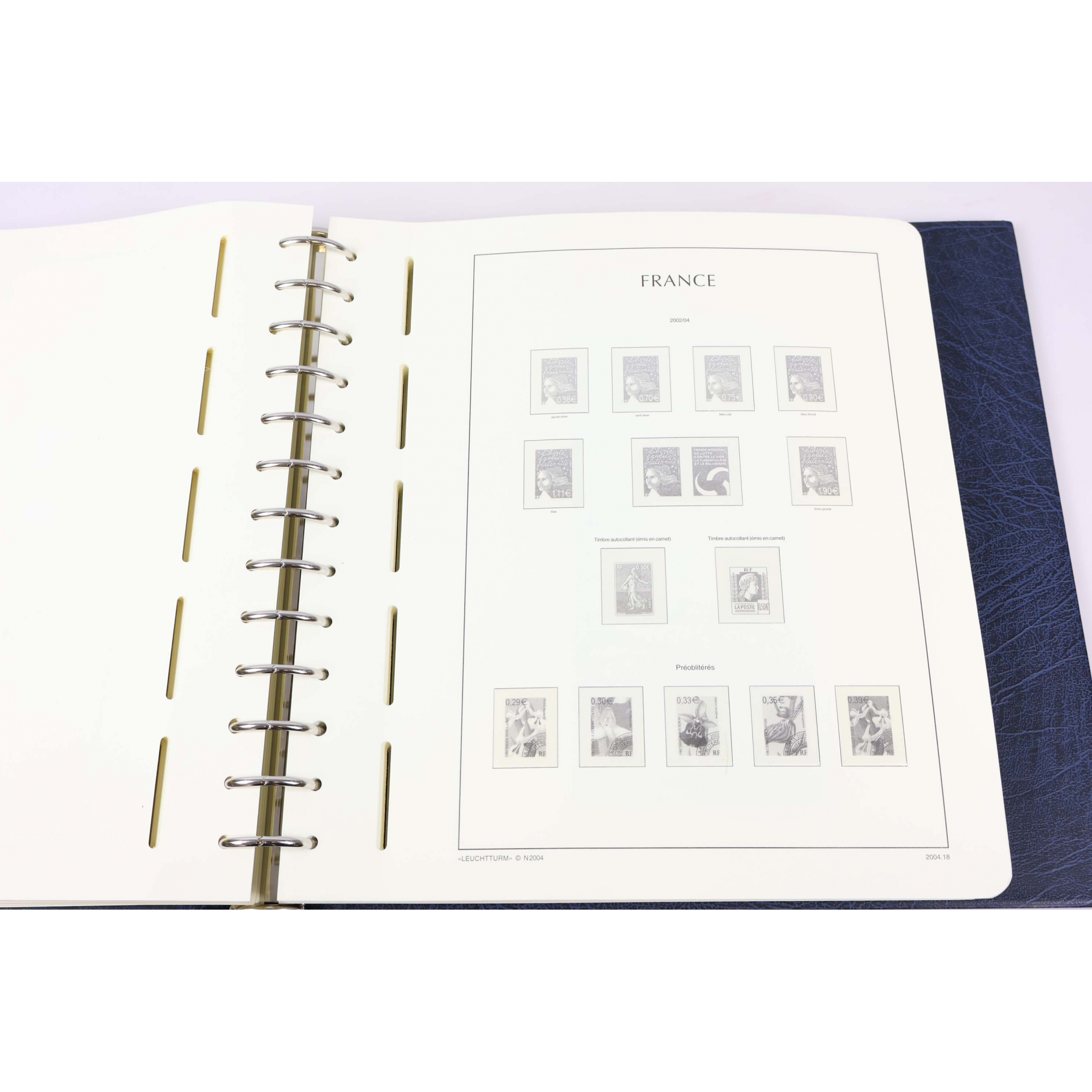 CLASSEUR HAUT DE GAMME LEUCHTTURM POUR UNE COLLECTION DE FRANCE DE 2000 À 2006