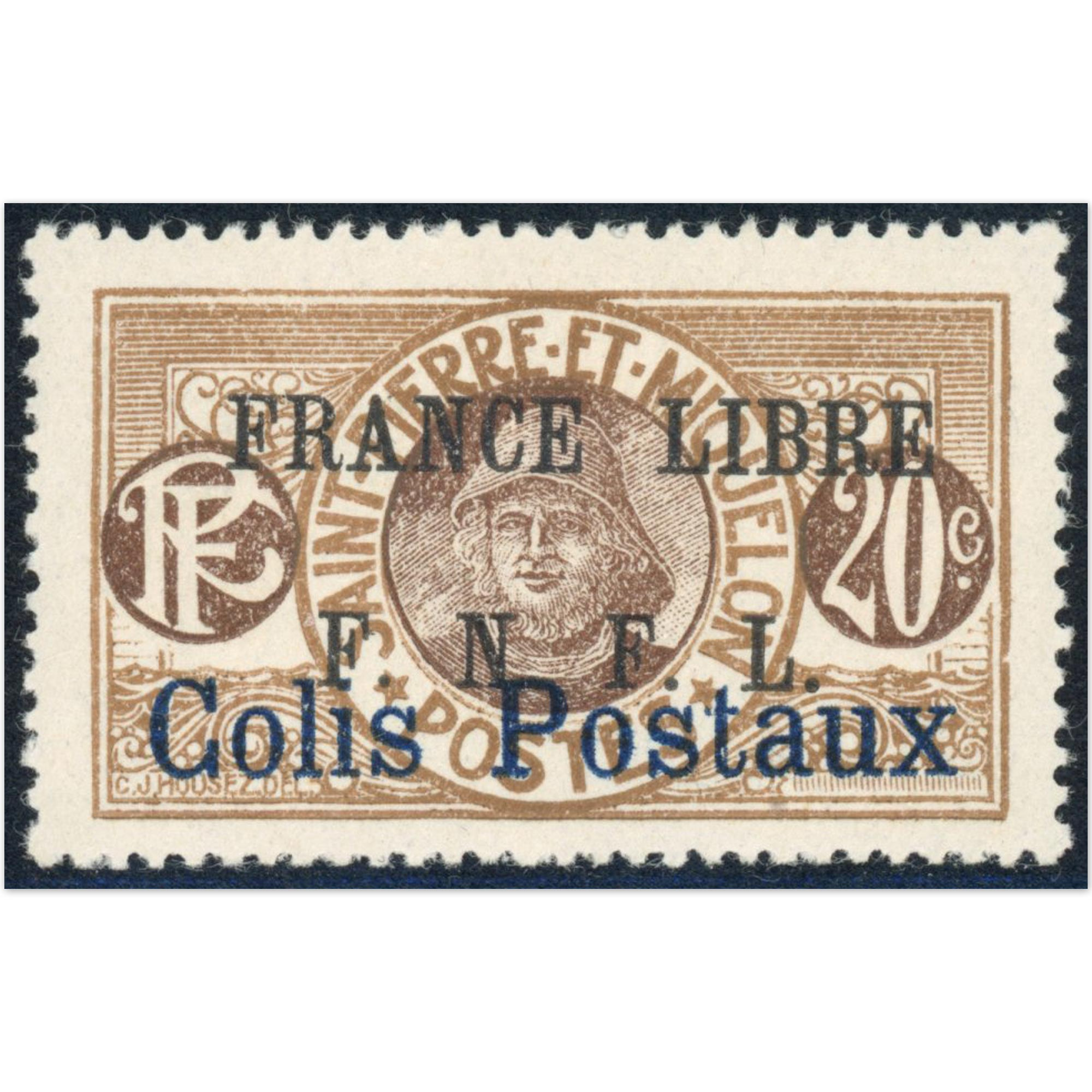 SPM TIMBRE POUR COLIS POSTAUX N°5 NEUF* COTE 1500€ SIGNÉ CALVES AVEC CERTIFICAT