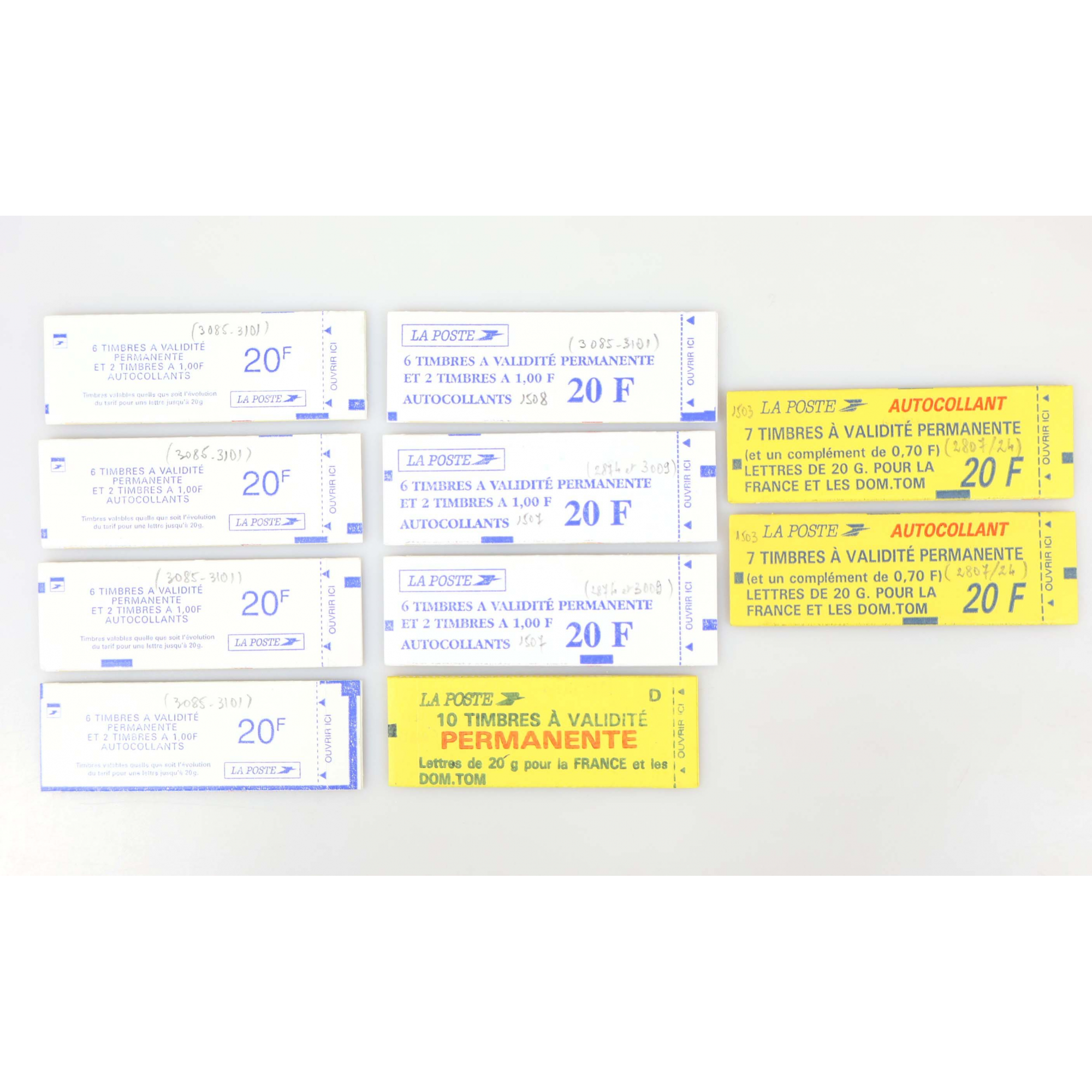 LOT DE 66 AFFRANCHISSEMENTS 20G AUTOADHÉSIFS TYPE MARIANNE TIMBRES NEUFS**